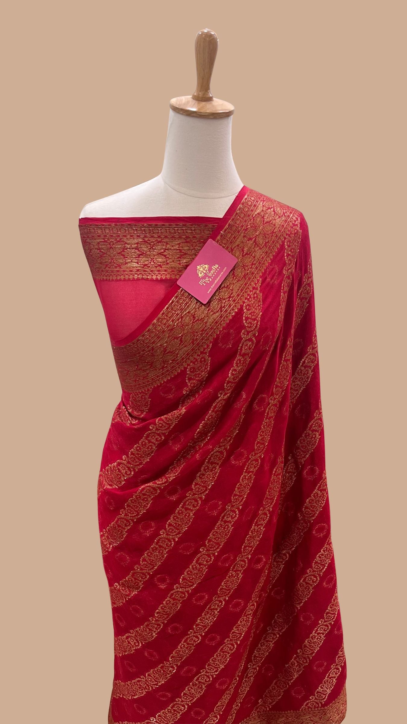 Pure Khaddi Chiffon Banarasi Saree