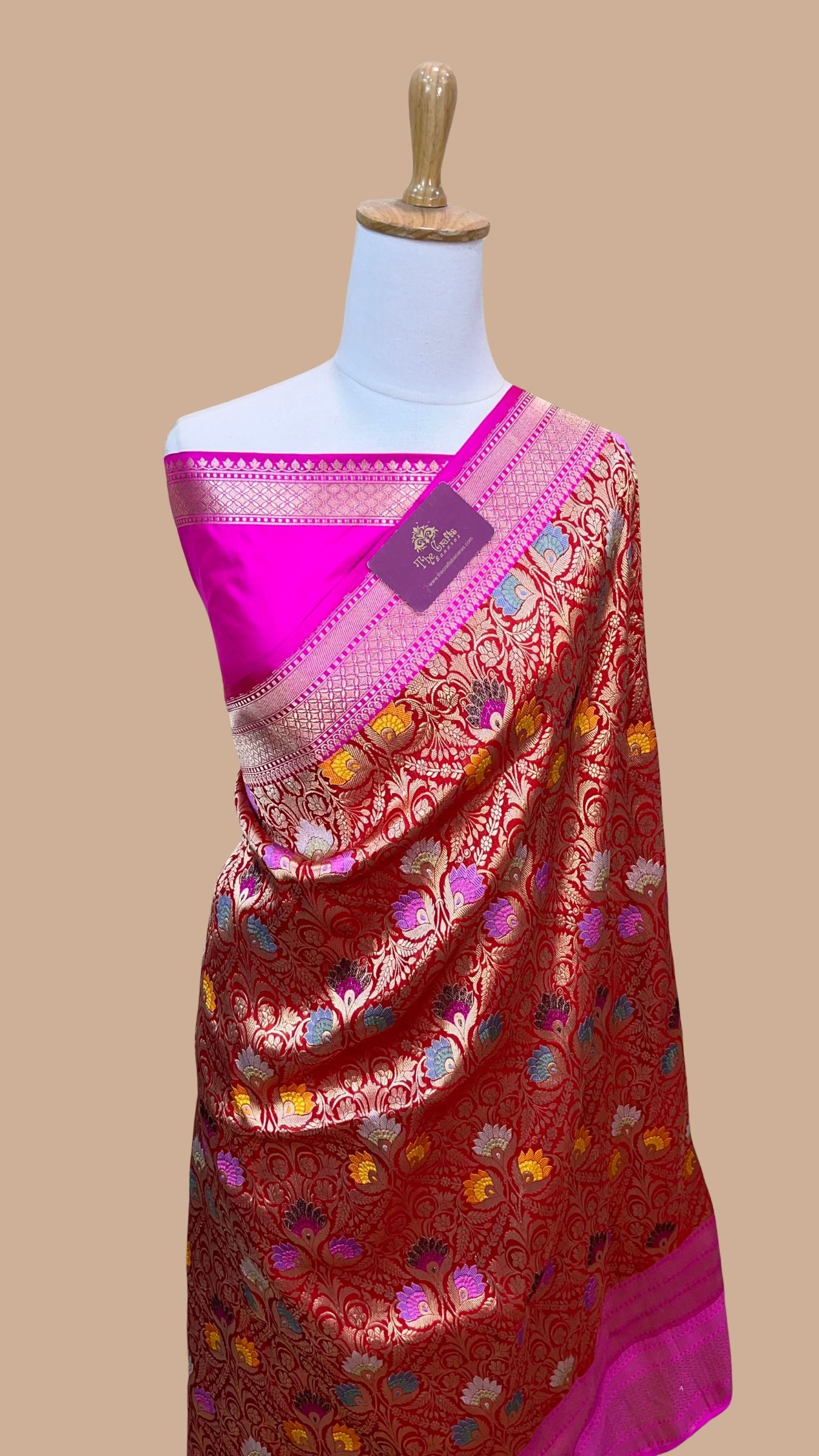 Pure Katan Silk Handloom Banarasi Saree - Kadhua Brocade Tilfi Meena with Satan Border