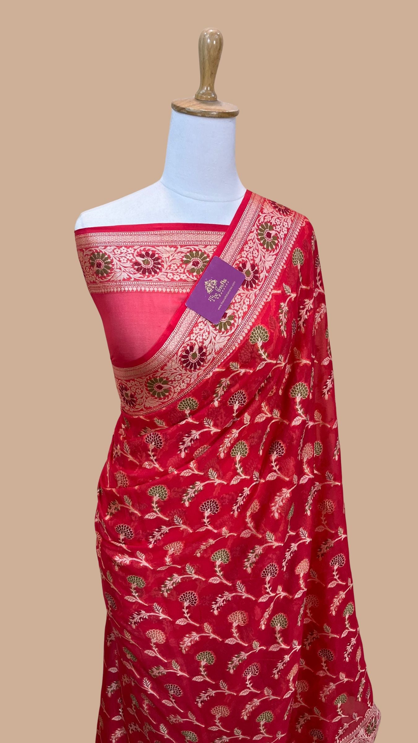 Pure Khaddi Chiffon Banarasi Saree