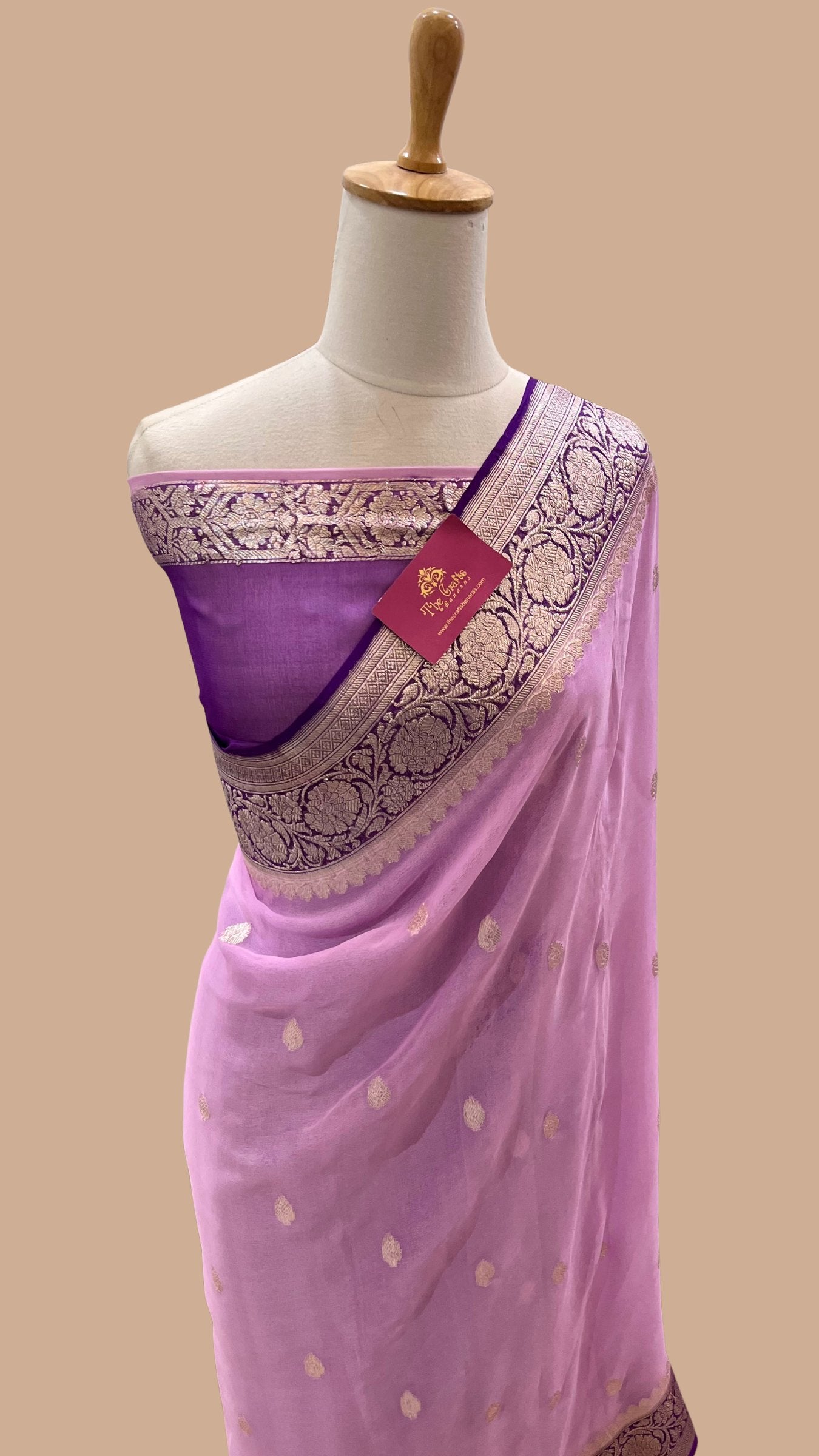 Pure Georgette Handloom Banarasi Saree