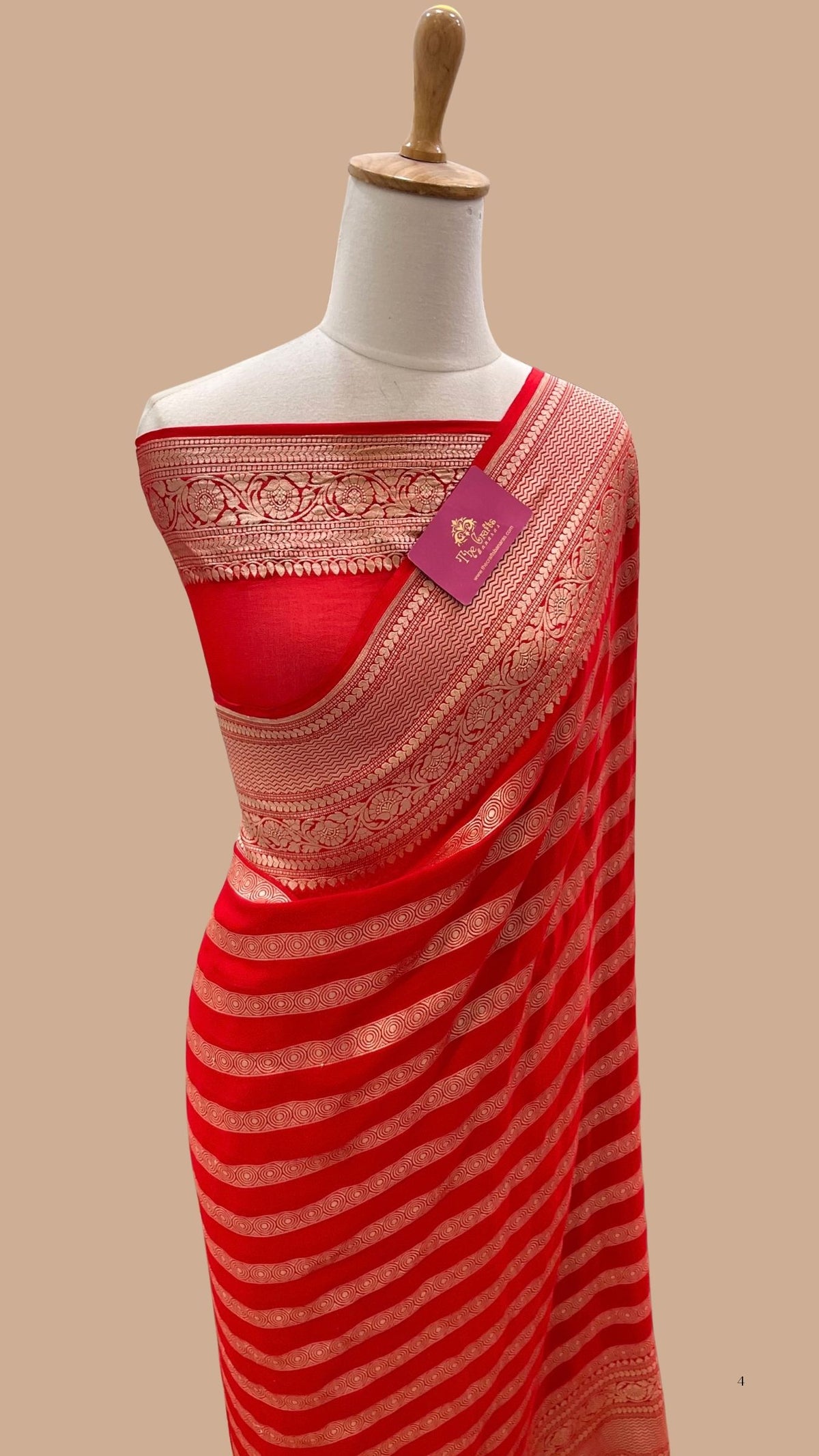 Khaddi Georgette Handloom Banarasi Saree