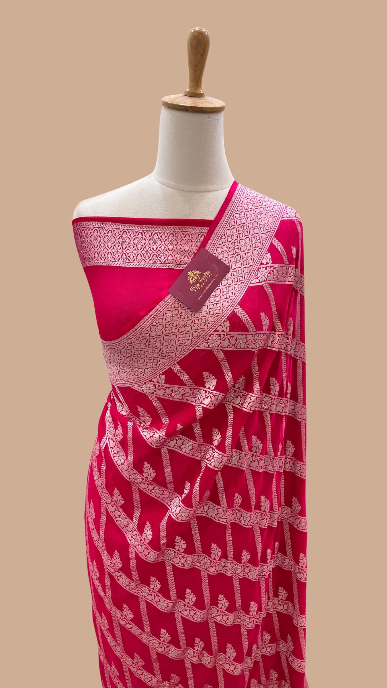 Khaddi Georgette Handloom Banarasi Saree