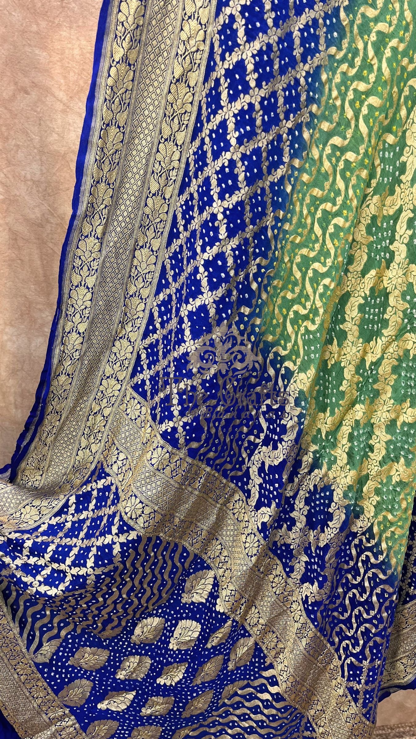 Pure Georgette Banarasi Handloom Bandhej Saree