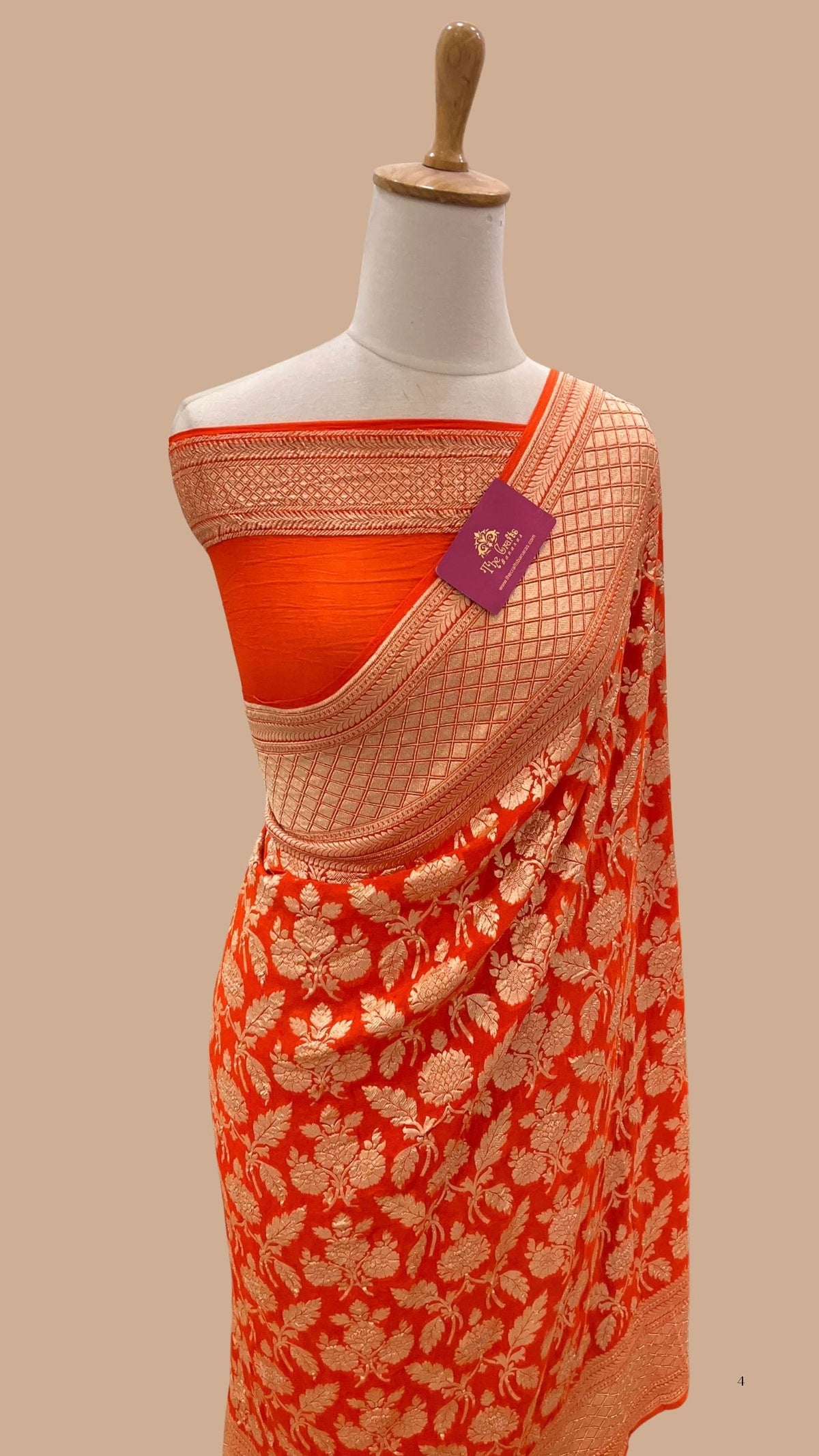Khaddi Georgette Handloom Banarasi Saree