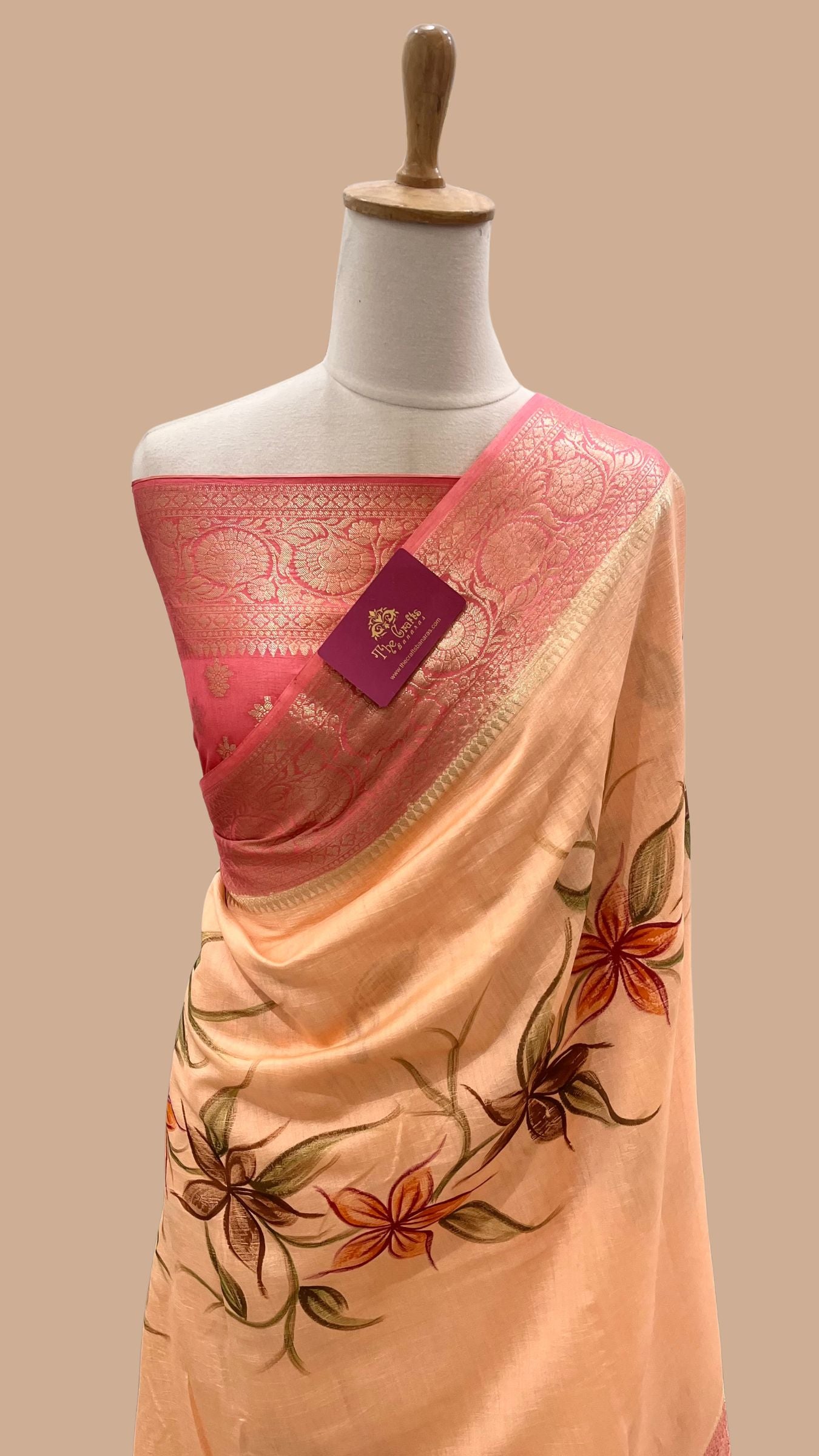 Pure Chiniya Silk Banarasi Saree - with Digital Print