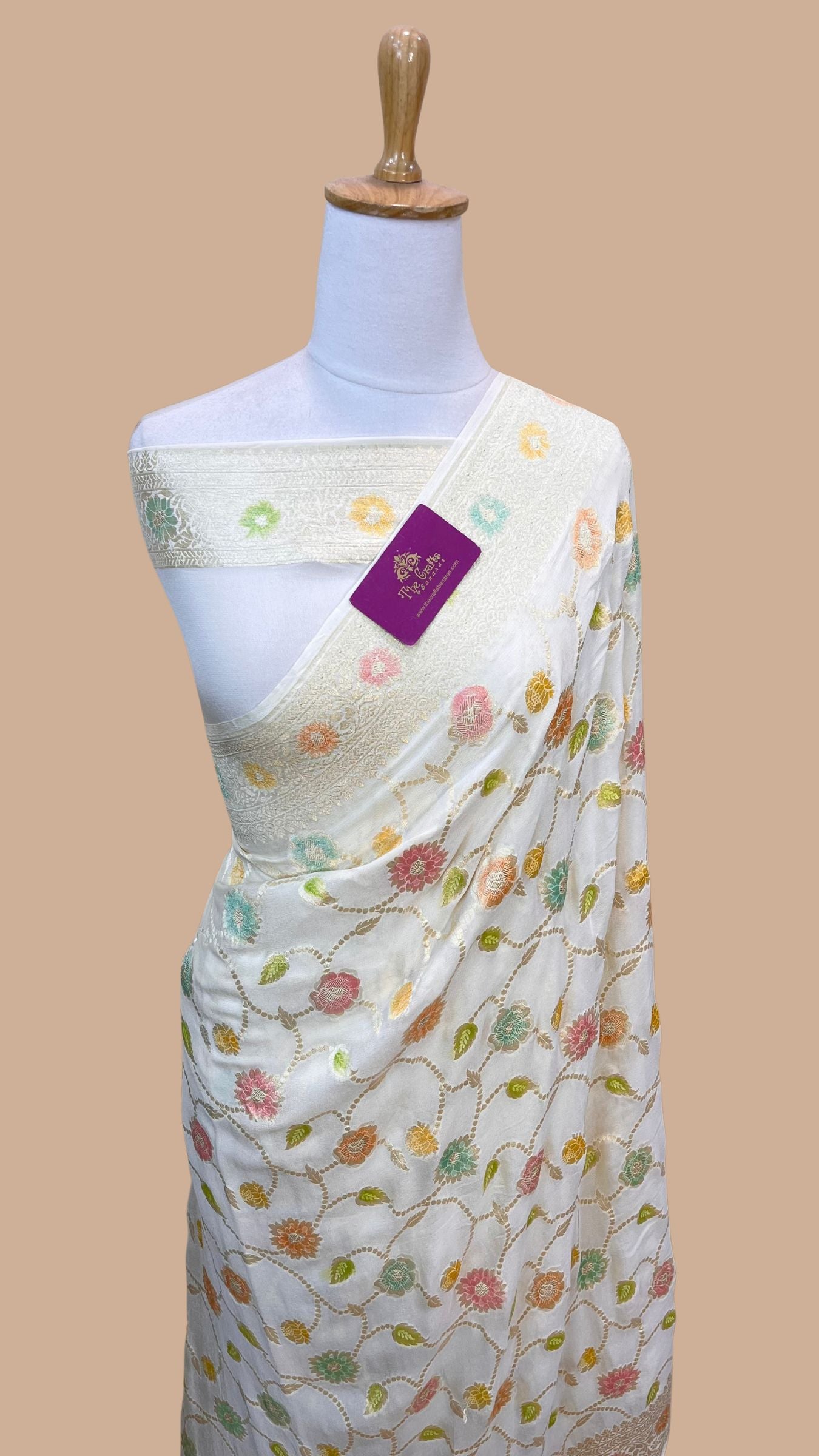 Khaddi Georgette Handloom Banarasi Saree
