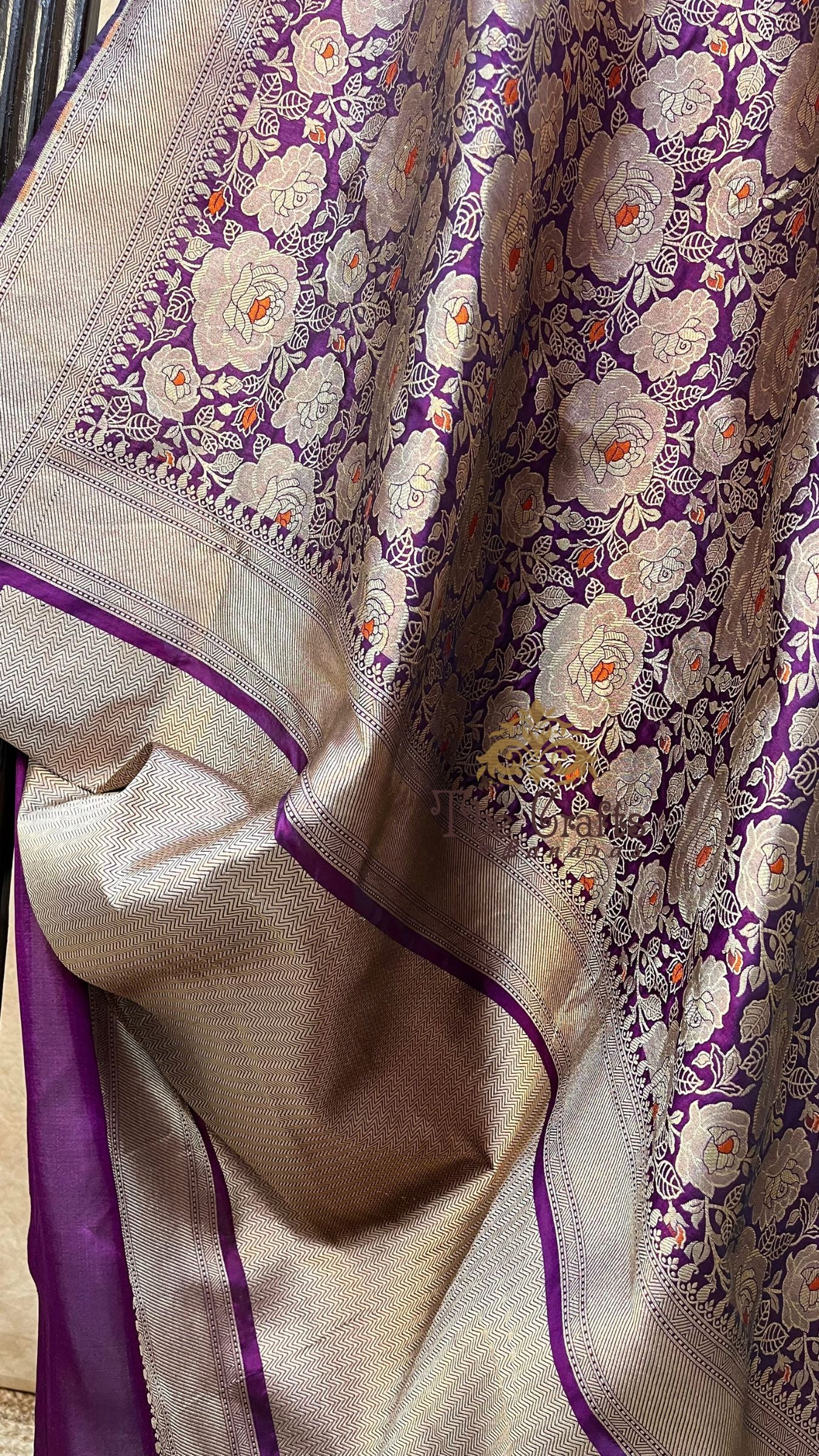 Pure Katan Silk Handloom Banarasi Saree - Tanchui Brocade Meena