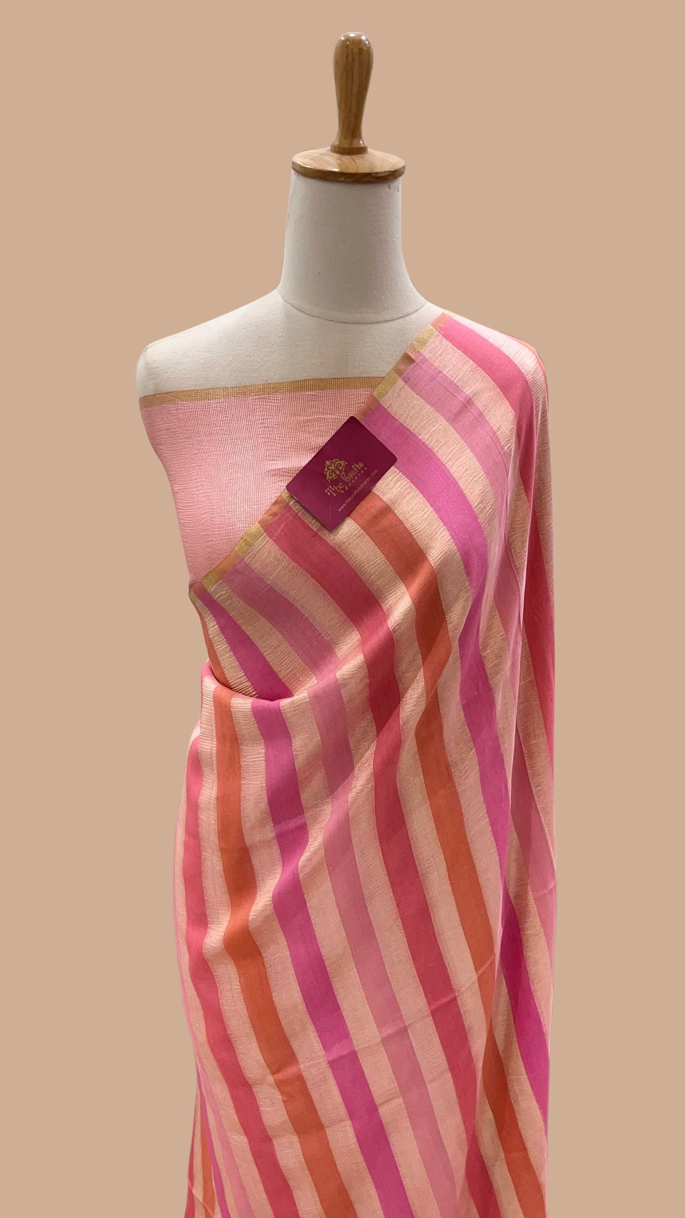 Pure Munga Crush Tissue Silk Banarasi Saree