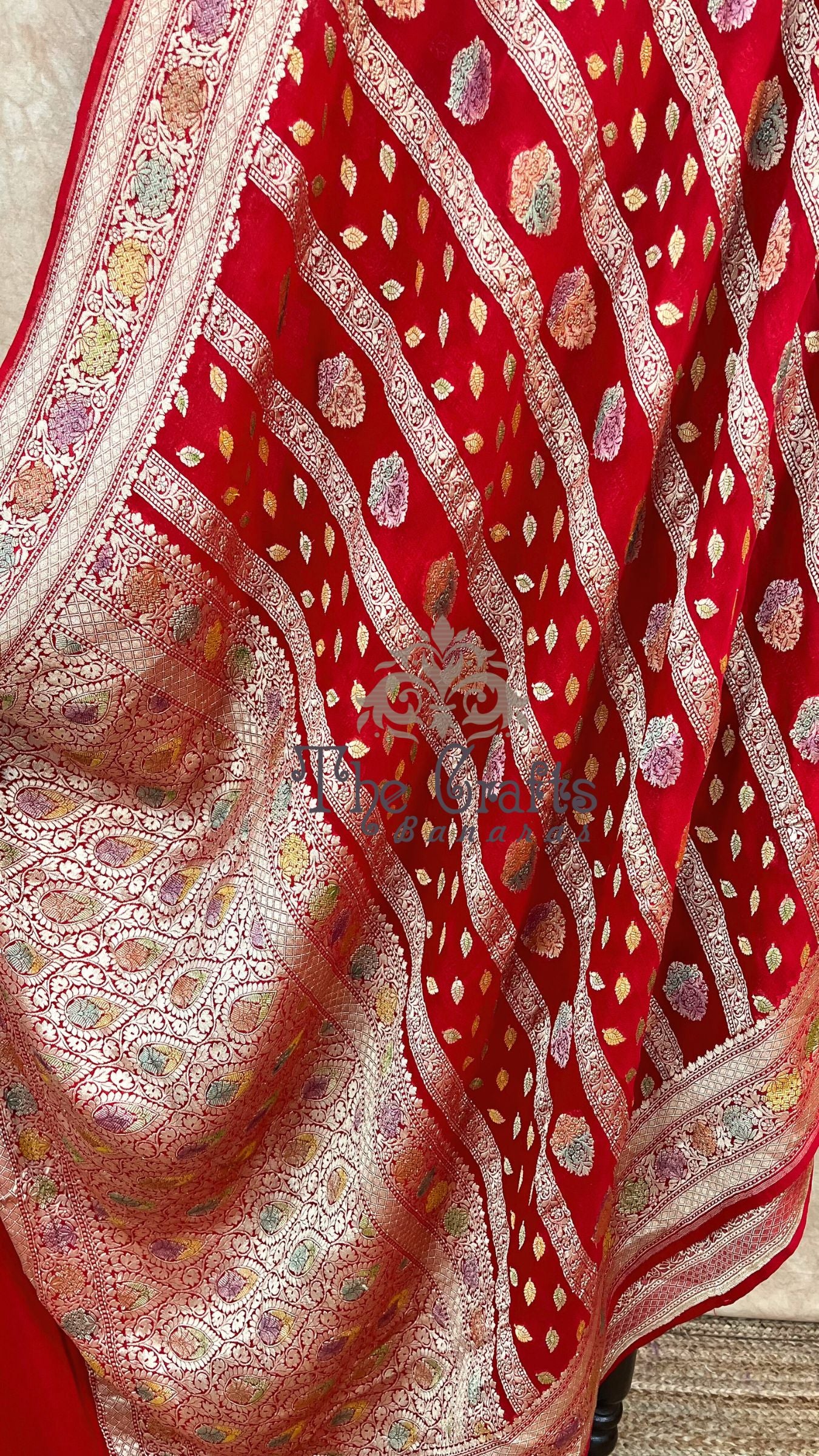 Khaddi Georgette Handloom Banarasi Saree