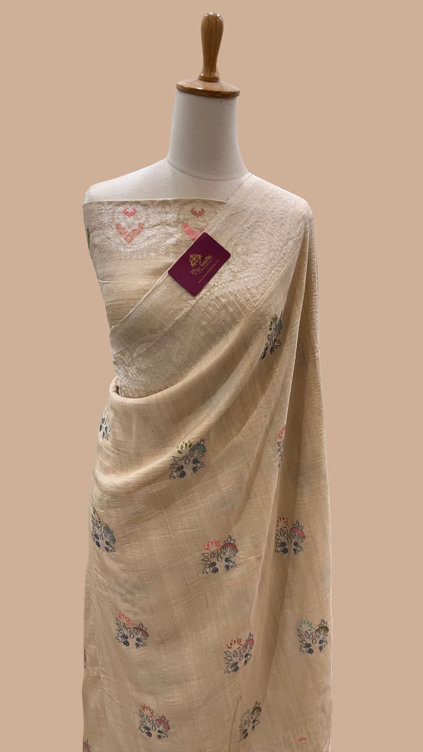 Tussar Georgette Handloom Banarasi Saree - Meenakari