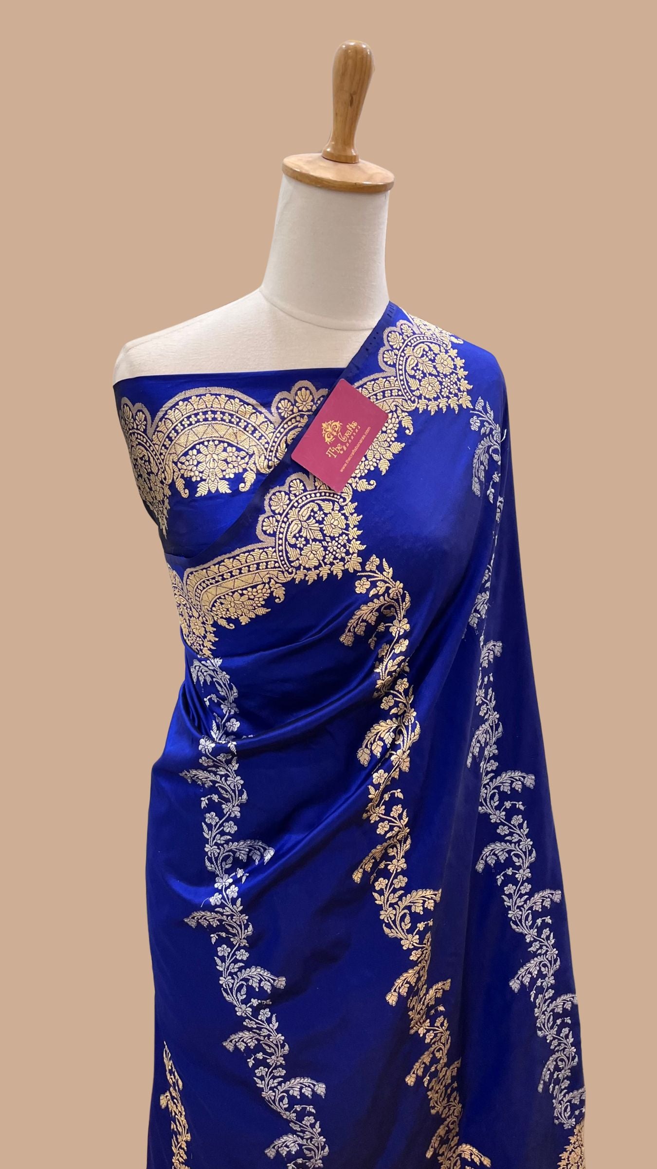 Pure Katan Silk Handloom Banarasi Saree - Sona roopa with kadhua work