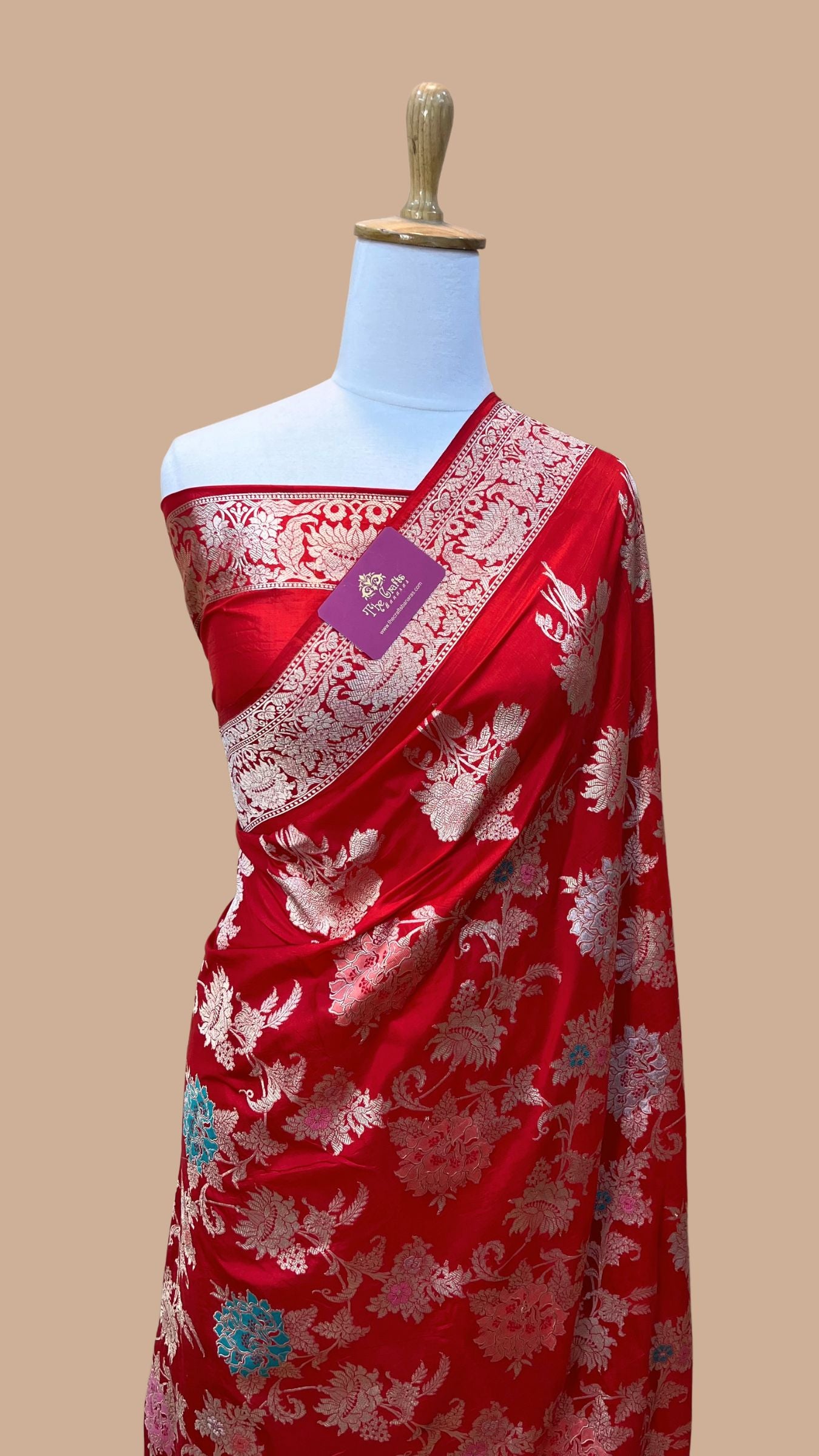 Pure Katan Silk Handloom Banarasi Saree - All over Meenakari Jaal work