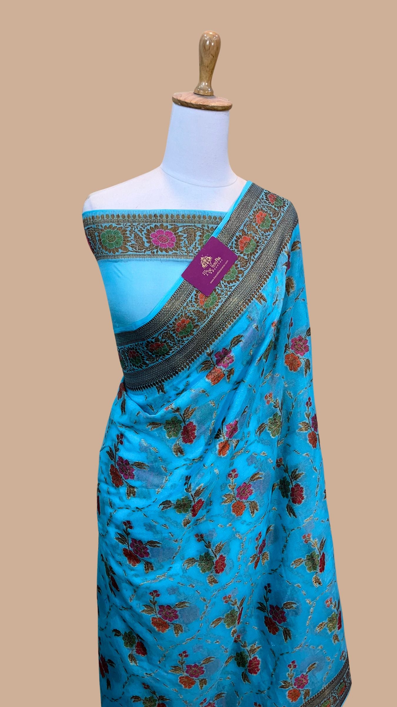 Pure Khaddi Chiffon Banarasi Saree