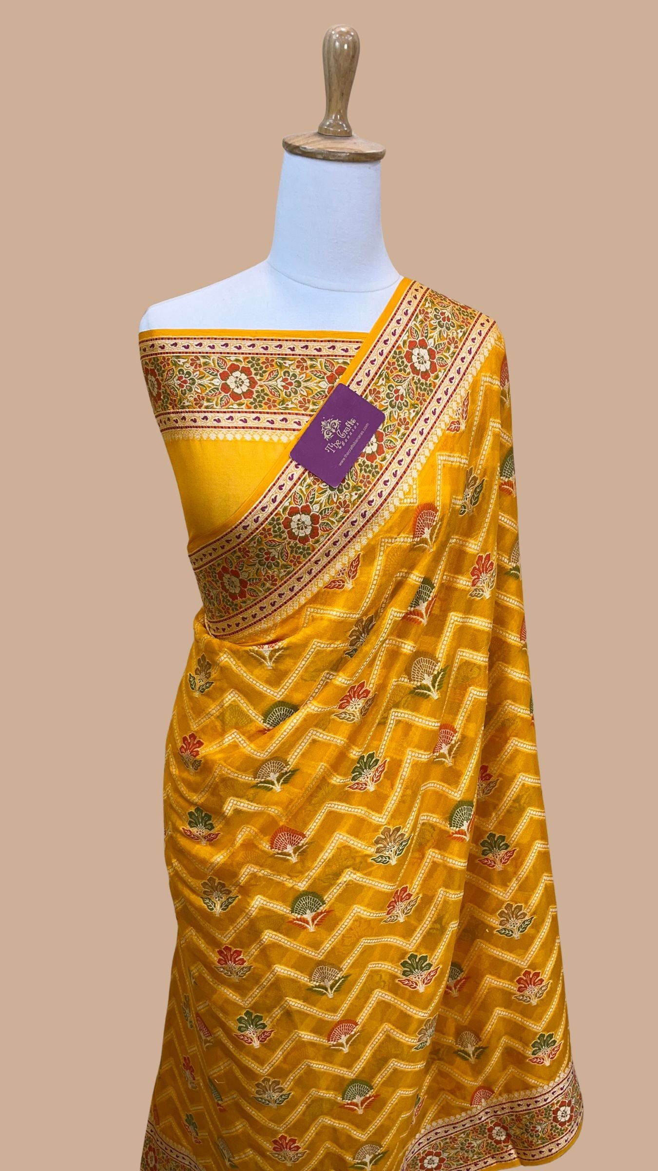 Pure Khaddi Chiffon Banarasi Saree