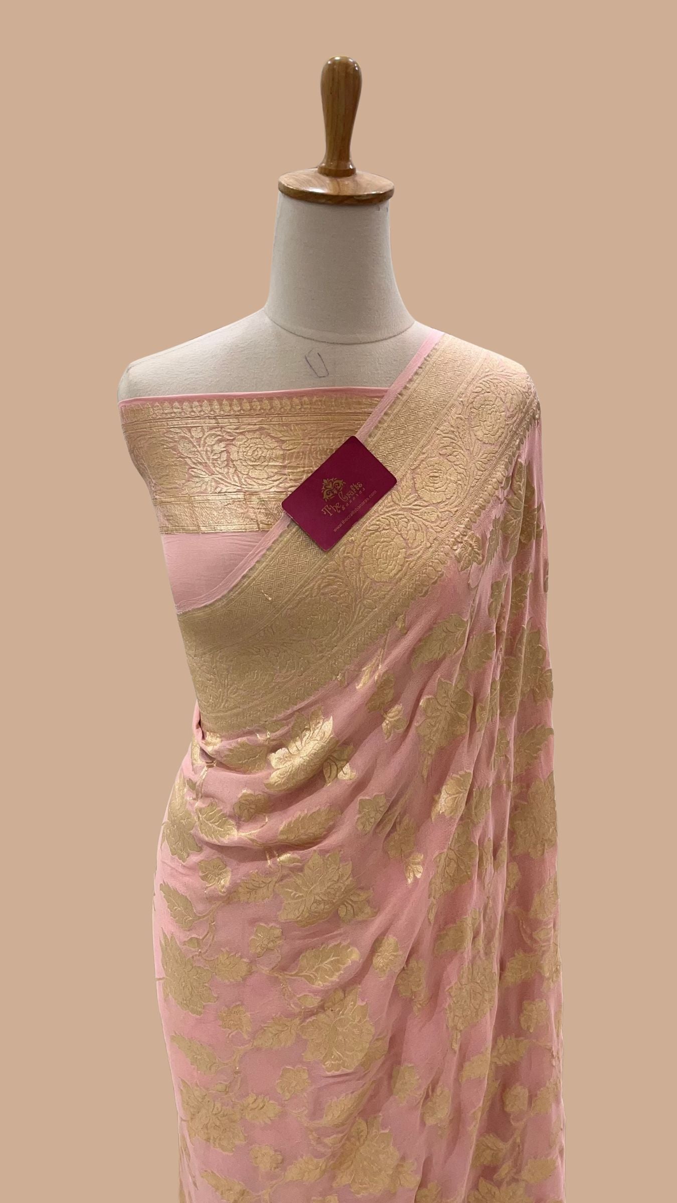 Khaddi Georgette Handloom Banarasi Saree