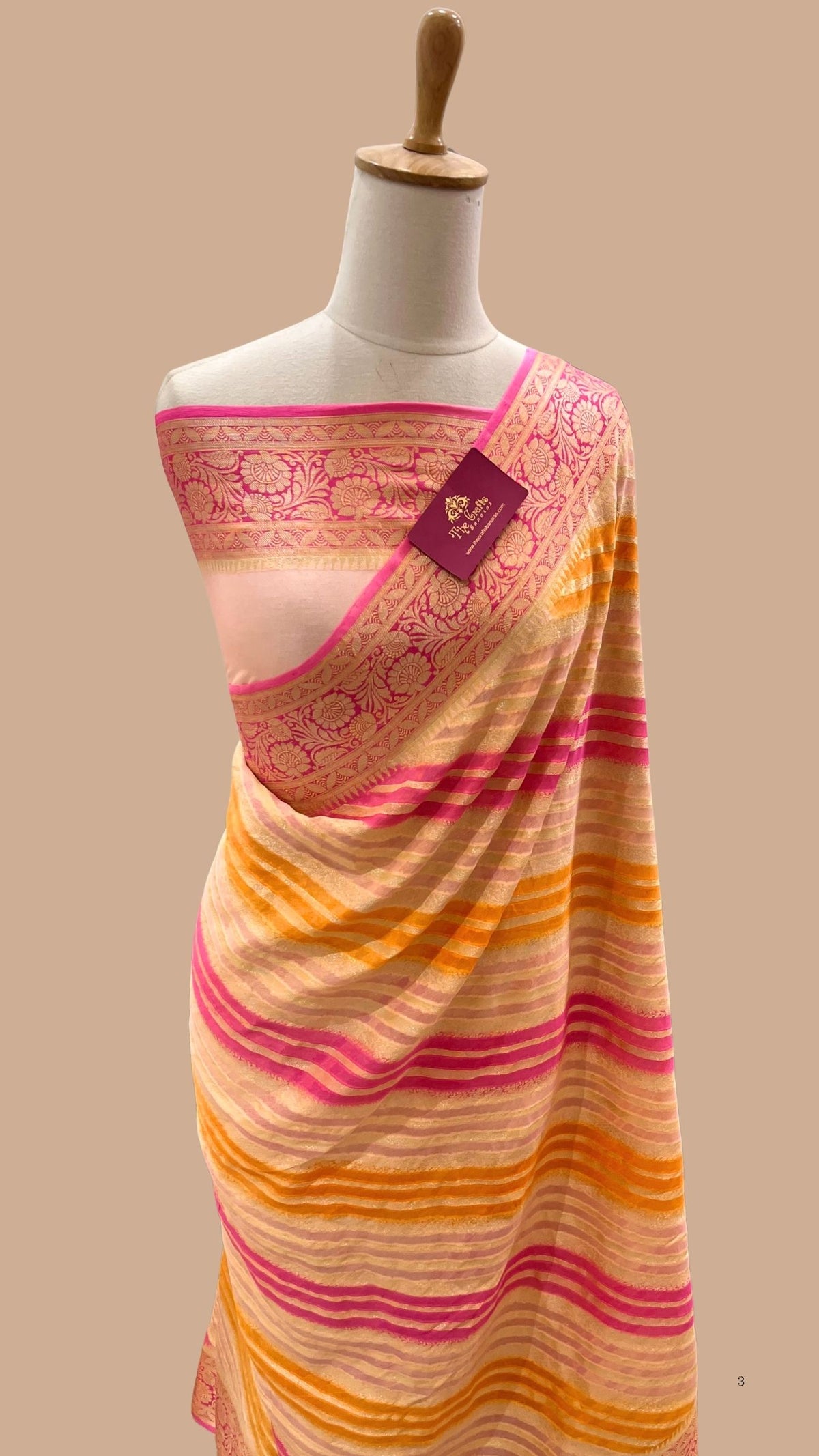 Pure Khaddi Chiffon Banarasi Saree
