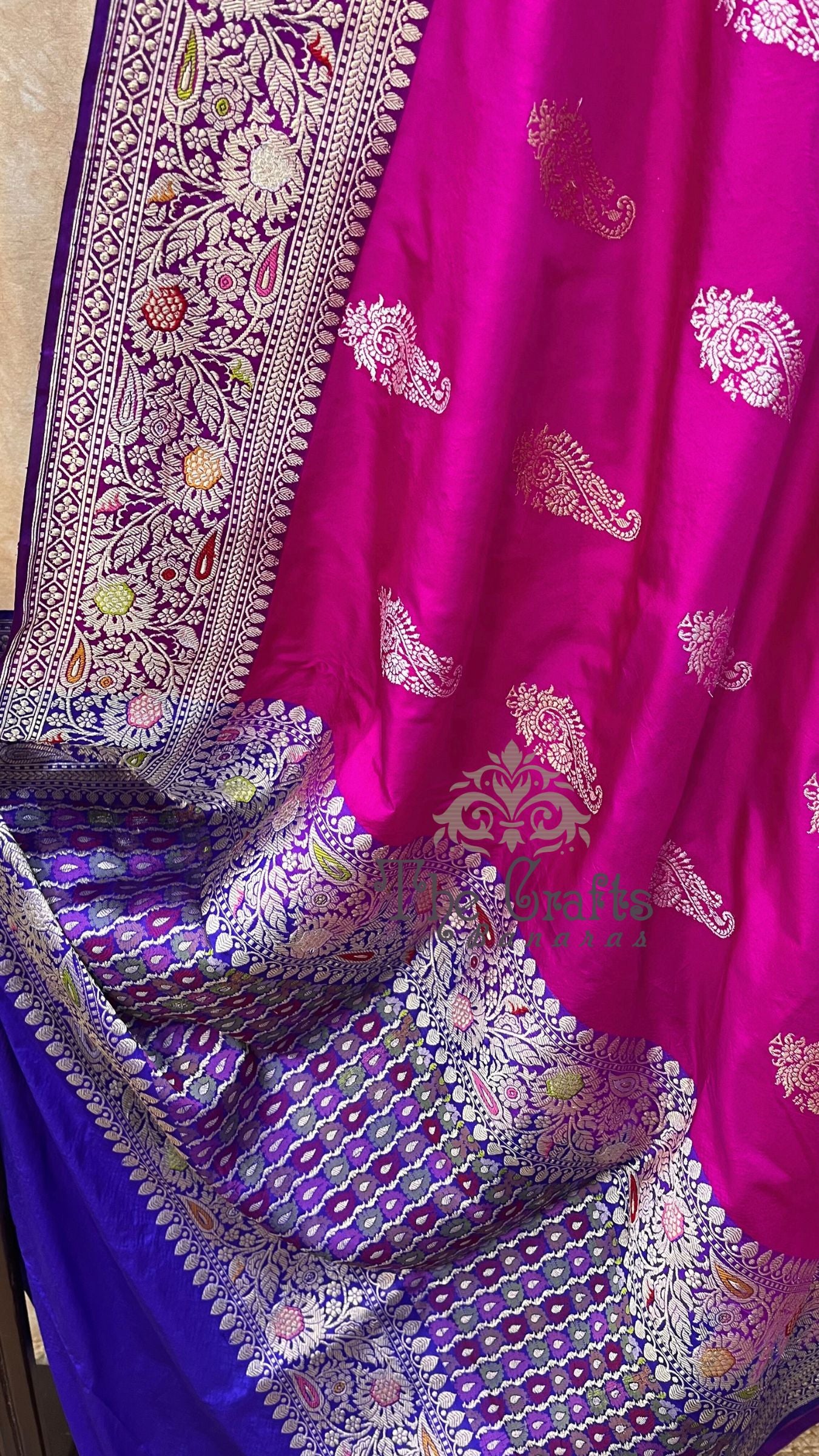 Pure Katan Silk Handloom Banarasi Saree - All over sona rupa kadhua motifs