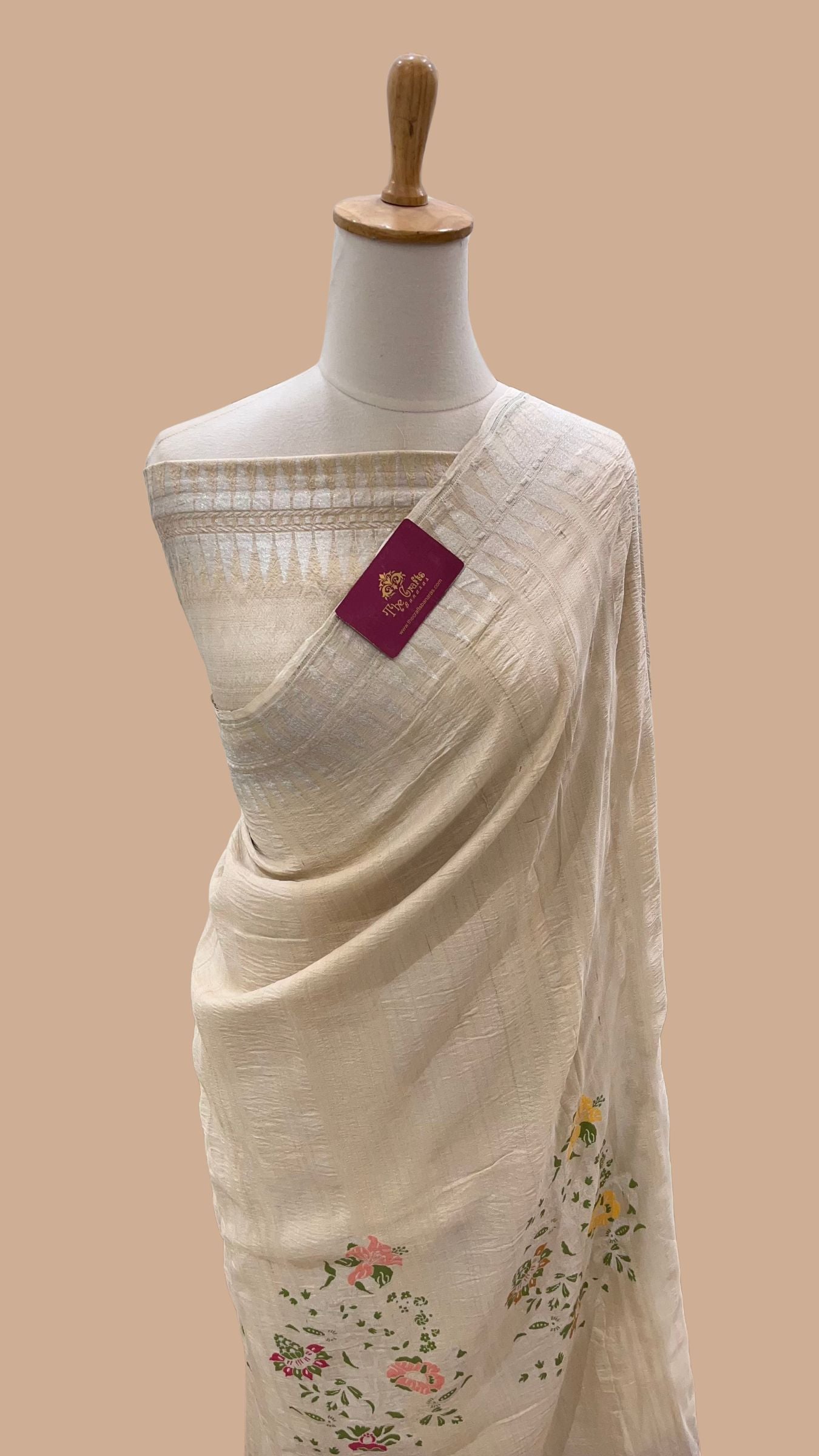 Tussar Georgette Handloom Banarasi Saree - Meenakari