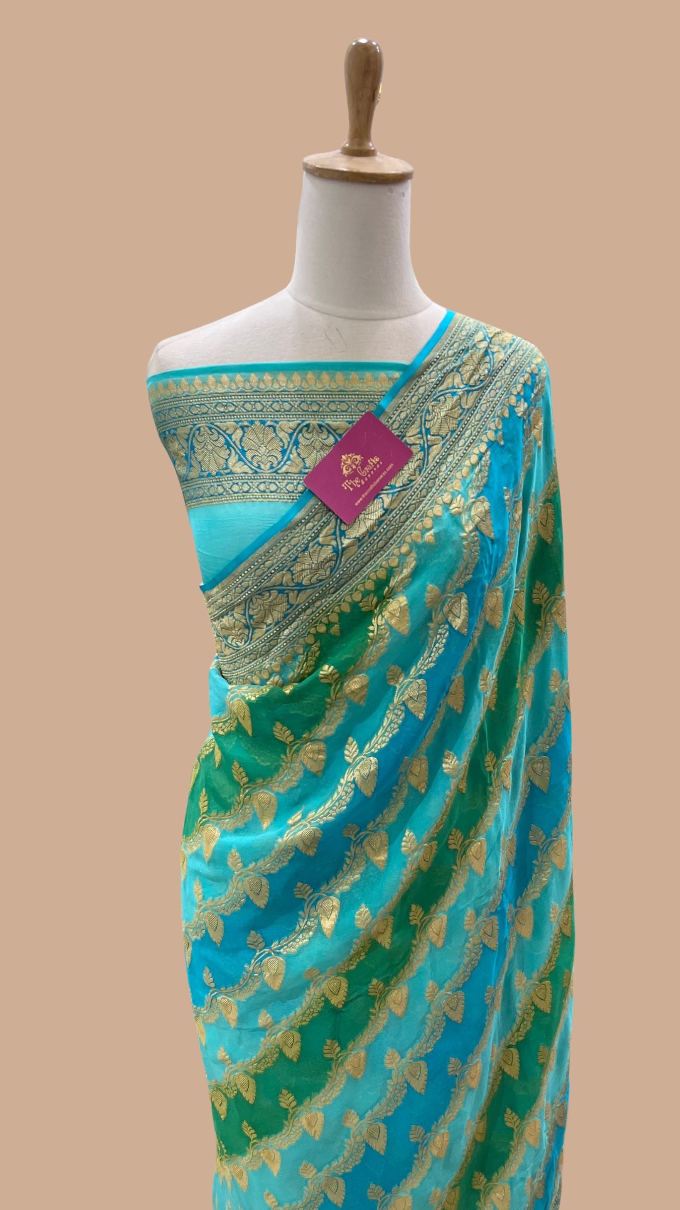 Khaddi Georgette Handloom Banarasi Saree