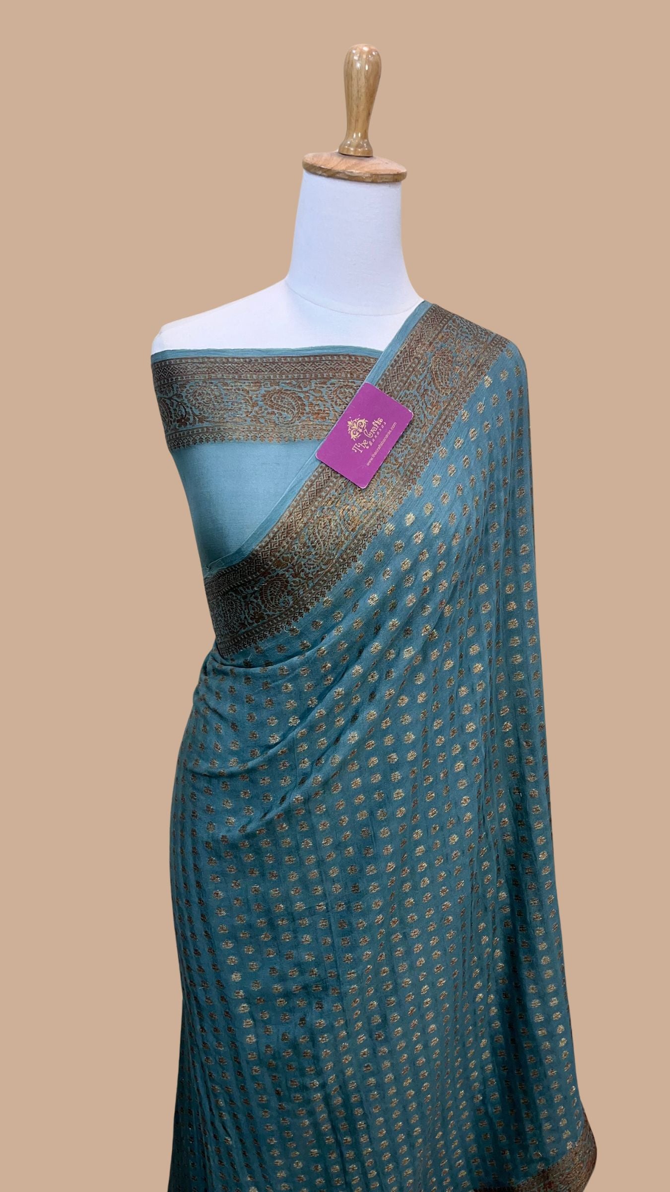 Pure Khaddi Chiffon Banarasi Saree