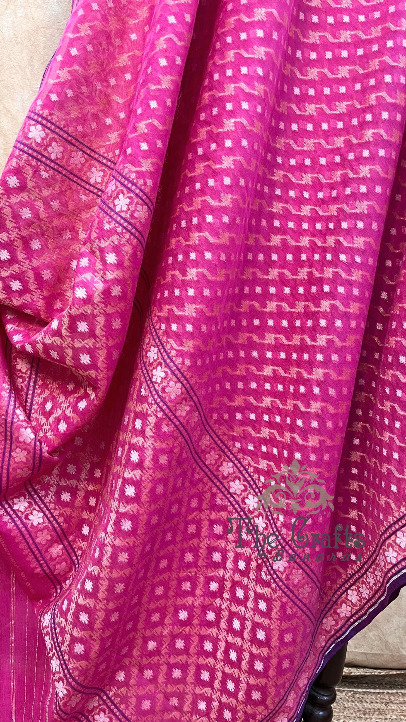 Pure Ektara Cotton Jamdani Banarasi Saree - Alfi