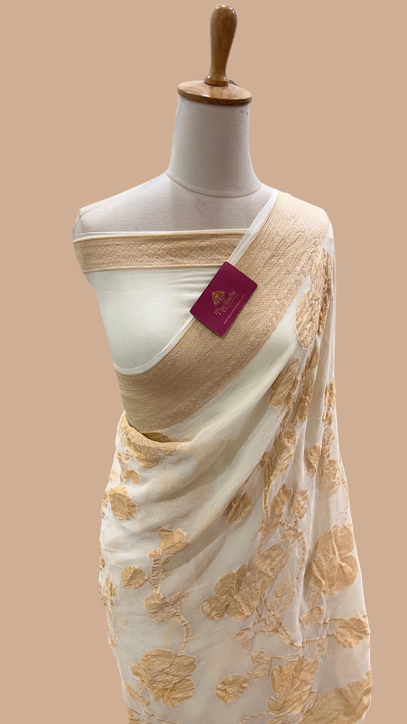 Pure Khaddi Chiffon Banarasi Saree