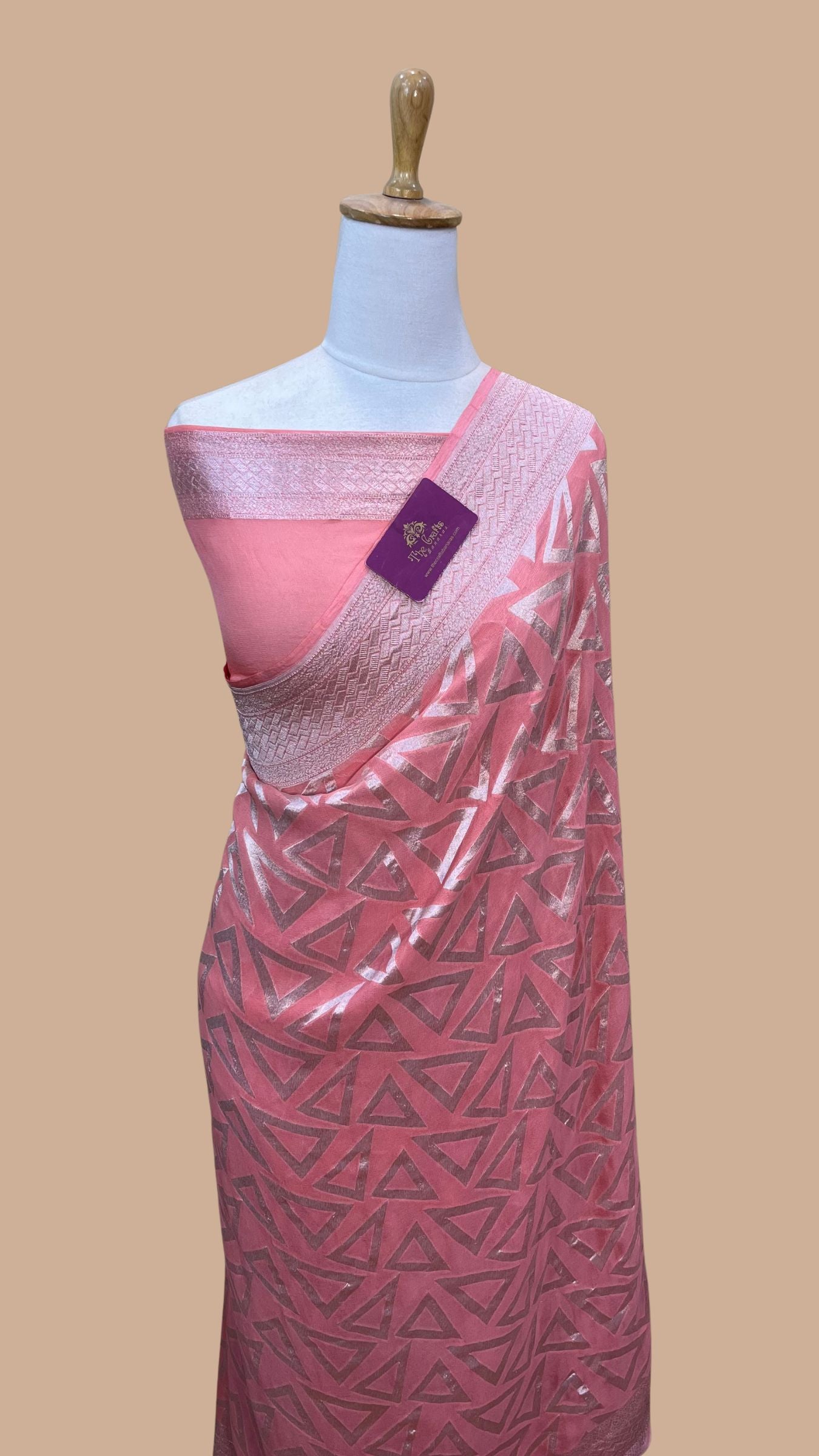 Pure Georgette Banarasi Saree - Silver Zari