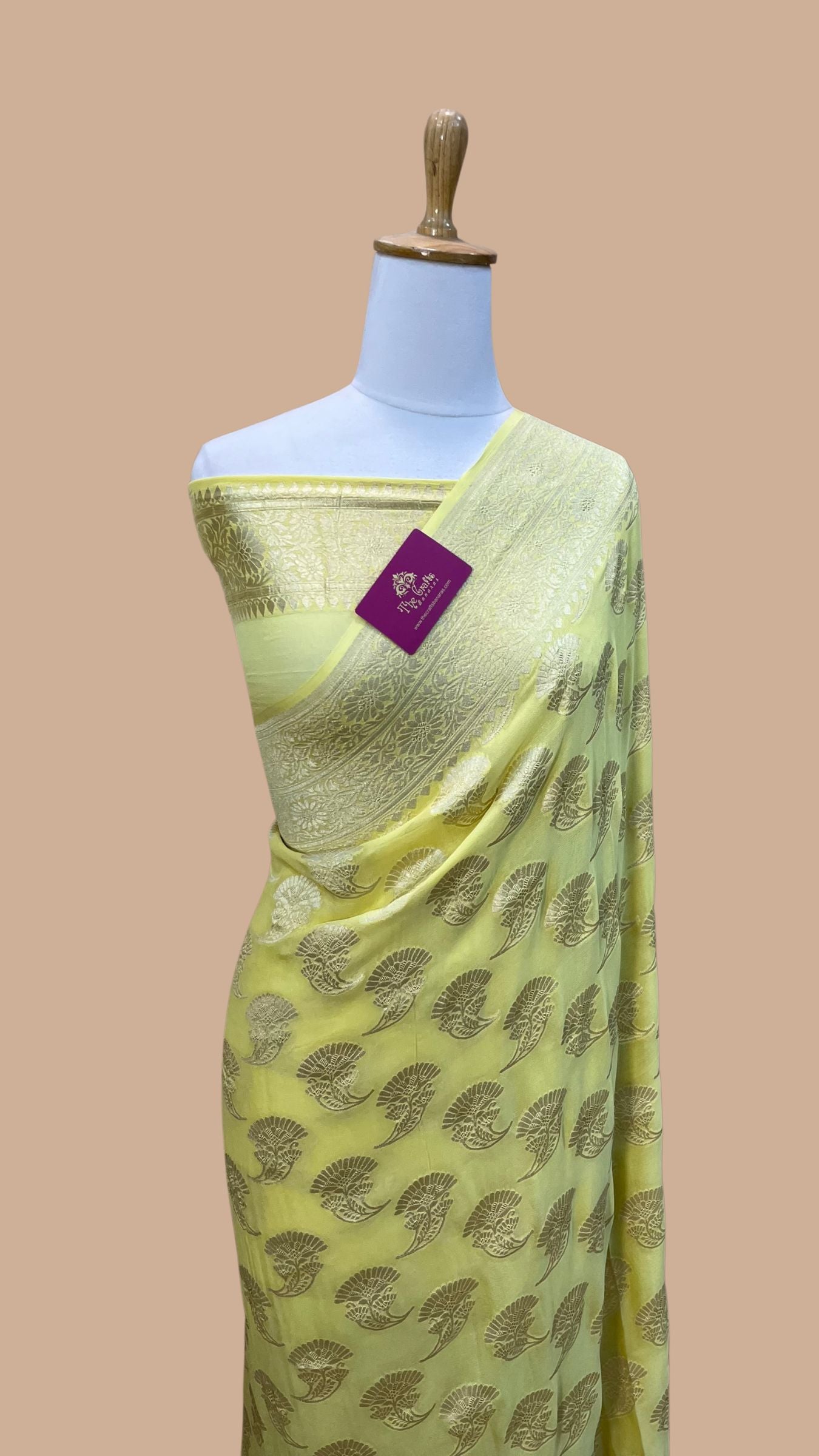 Khaddi Georgette Banarasi Saree - Water Zari