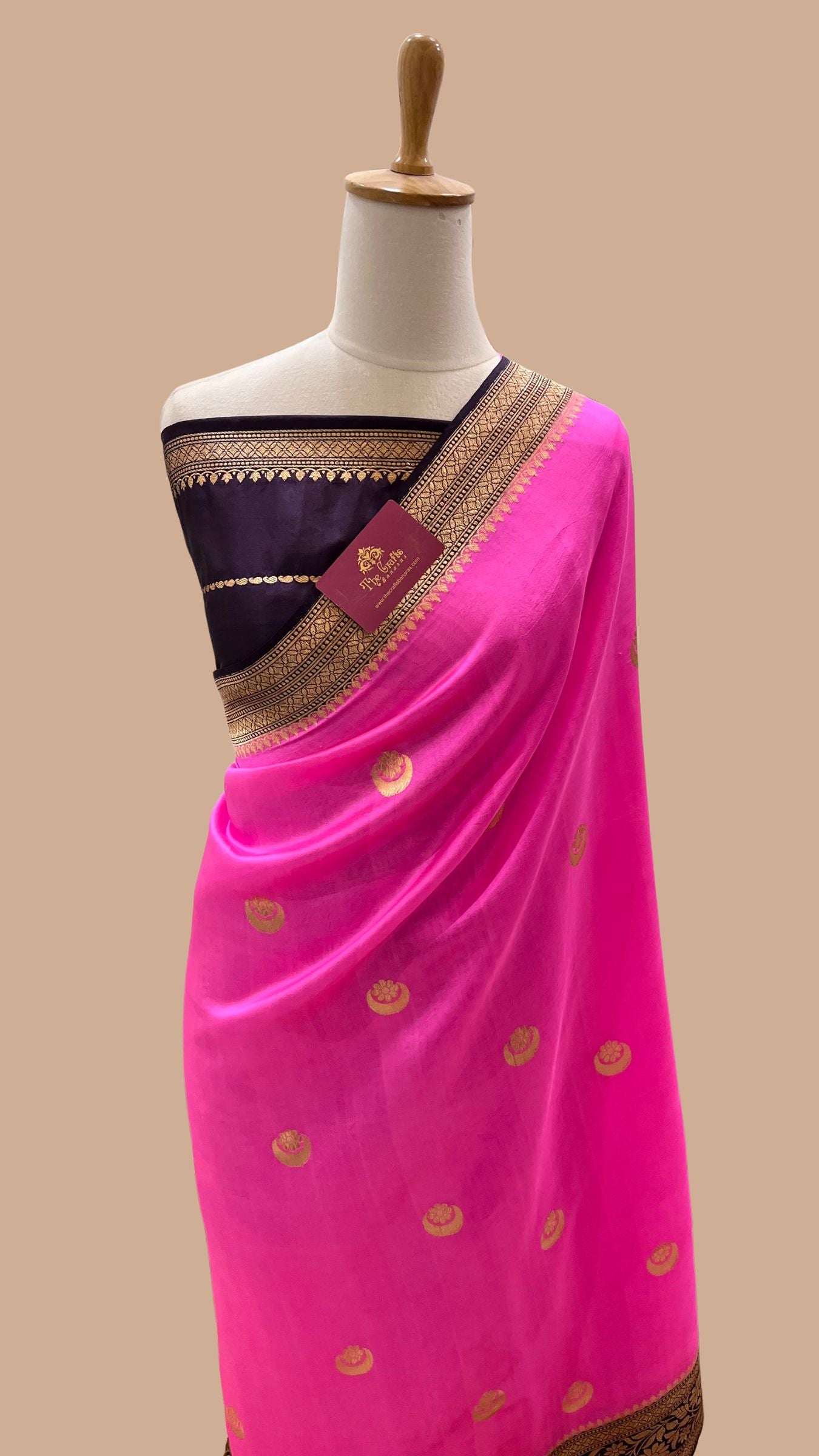 Pure  Mango Silk Handloom Banarasi Saree