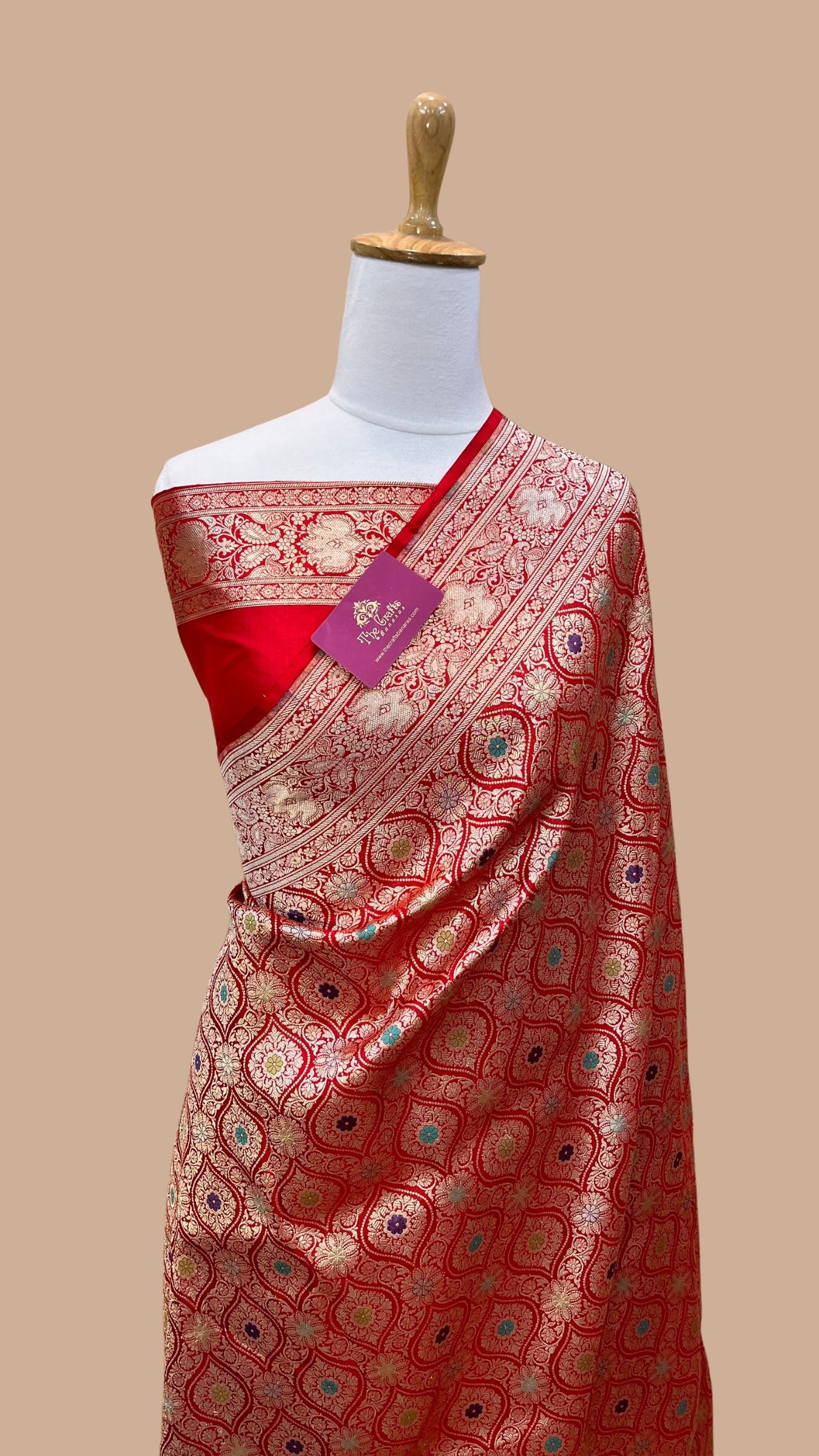 Pure Katan Silk Handloom Banarasi Saree - Tanchui Brocade Meena