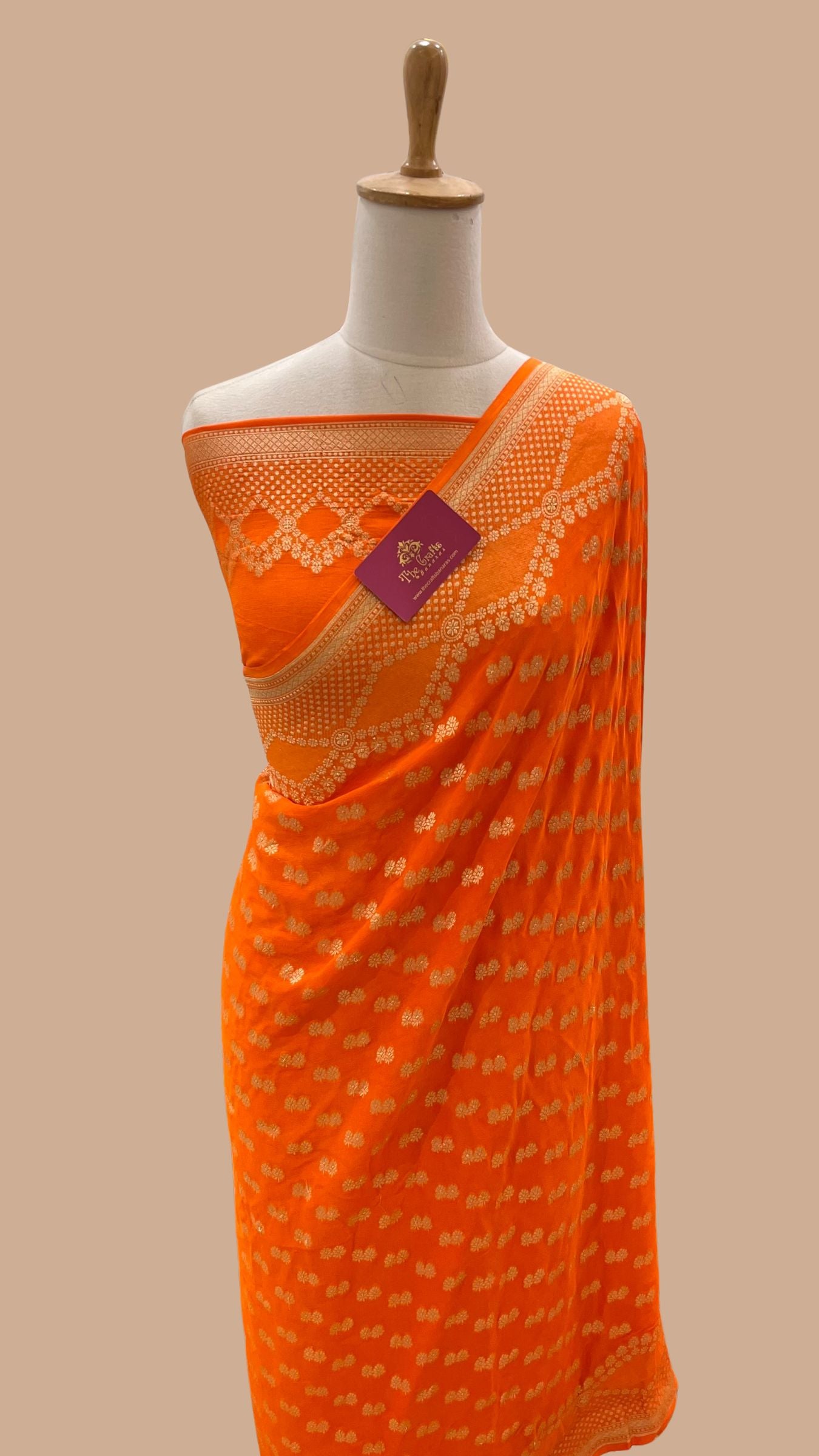 Khaddi Georgette Handloom Banarasi Saree