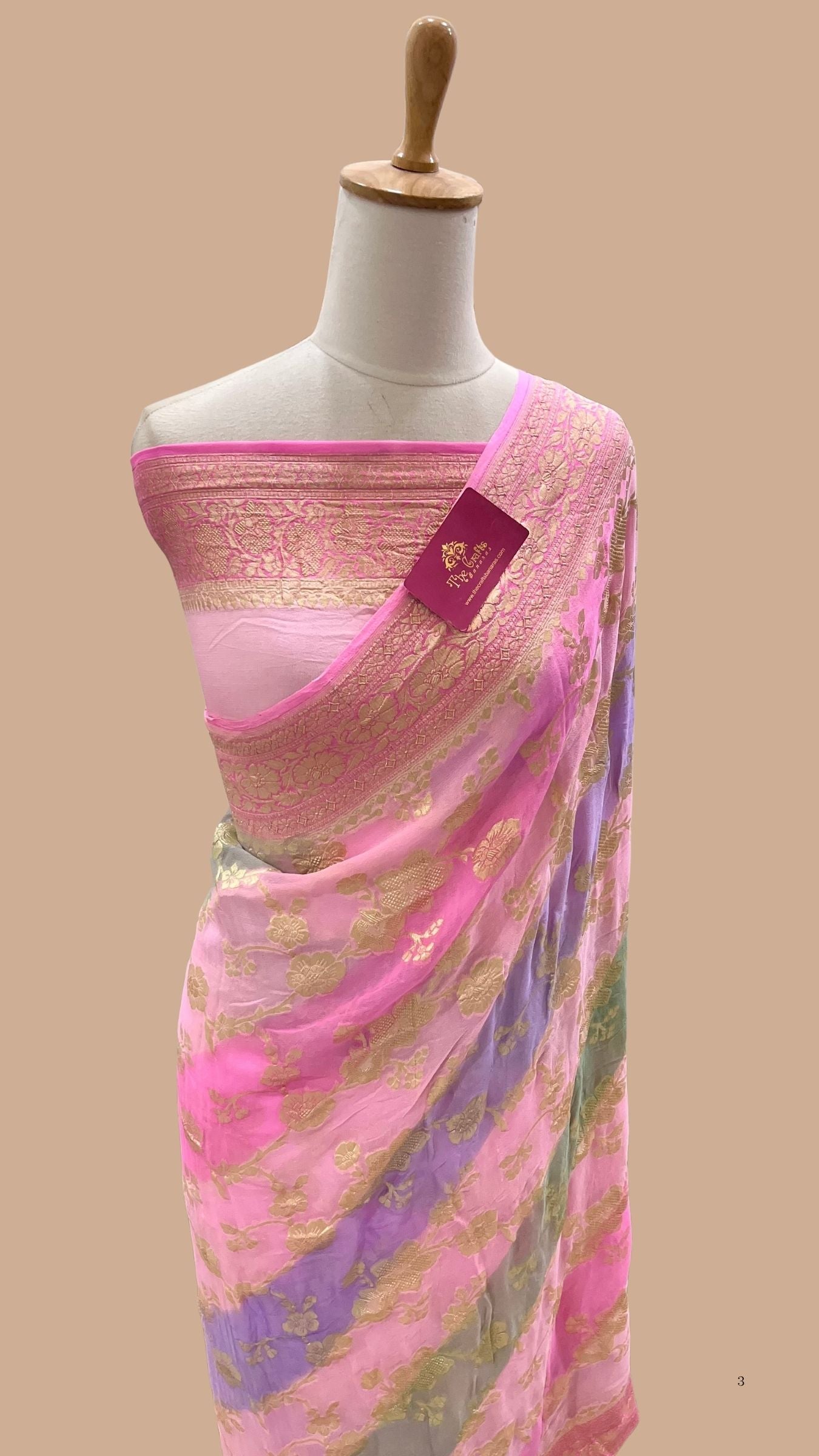 Khaddi Georgette Handloom Banarasi Saree