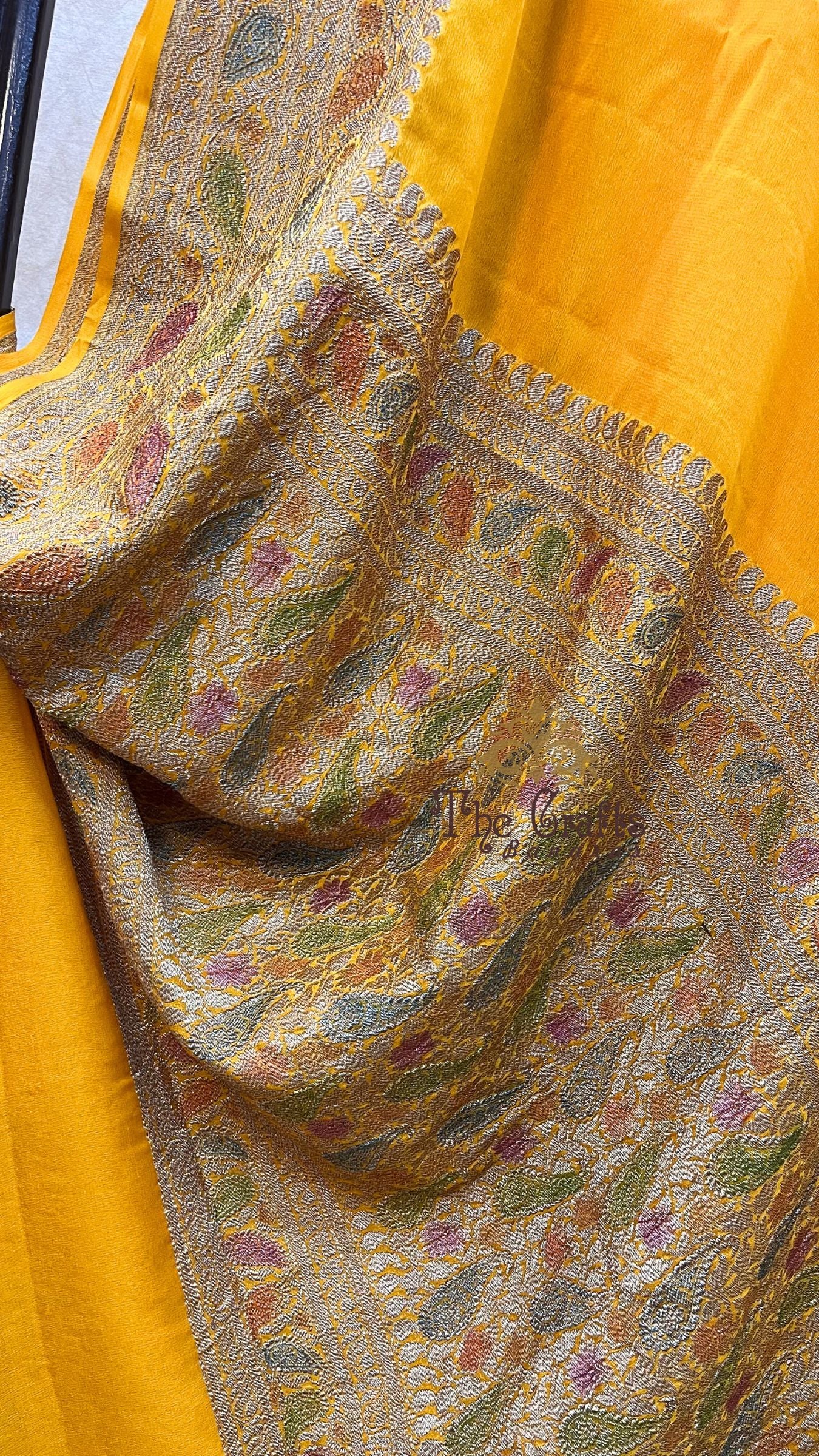 Khaddi Georgette Banarasi Saree - Antique Zari