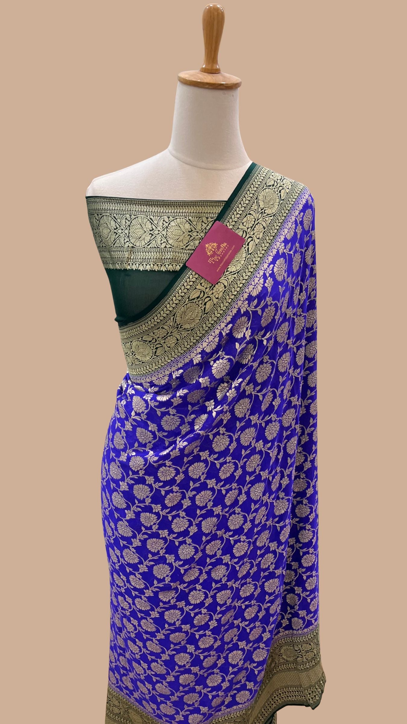 Khaddi Georgette Banarasi Saree - Water Zari