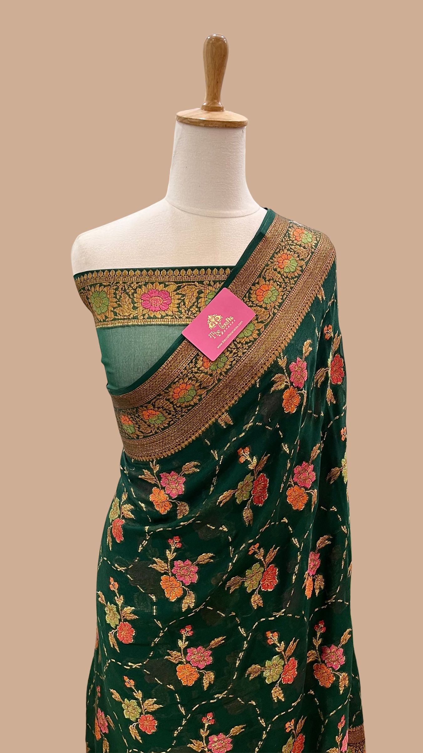 Pure Khaddi Chiffon Banarasi Saree