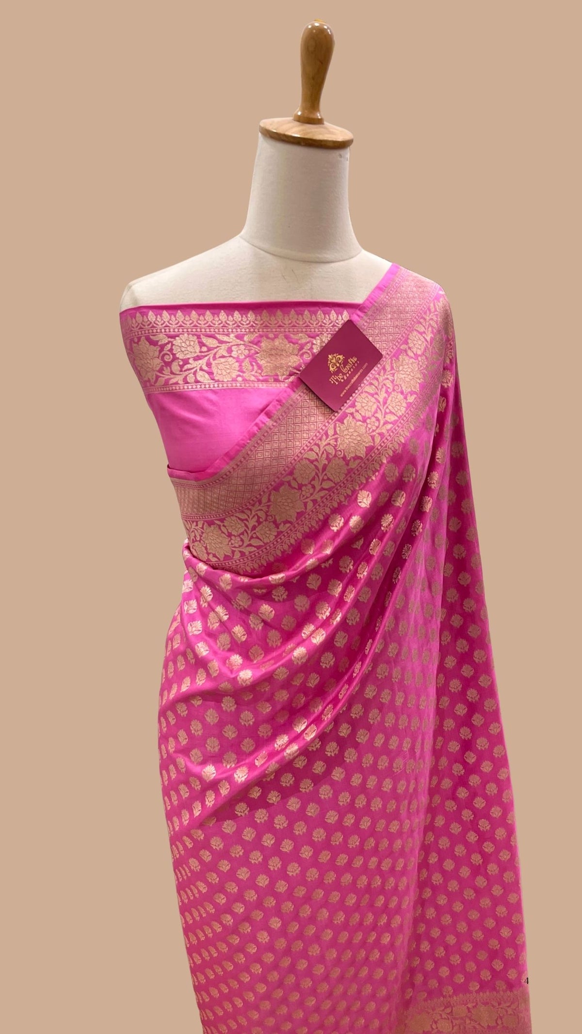 Pure Katan Silk Handloom Banarasi Saree - Jaal work