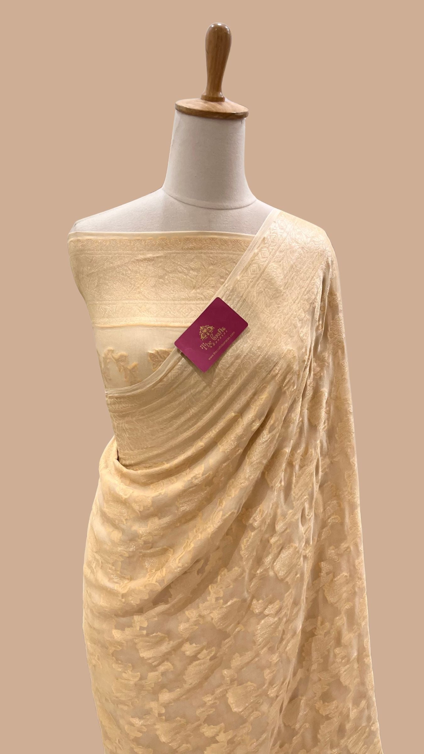 Pure Khaddi Chiffon Banarasi Saree
