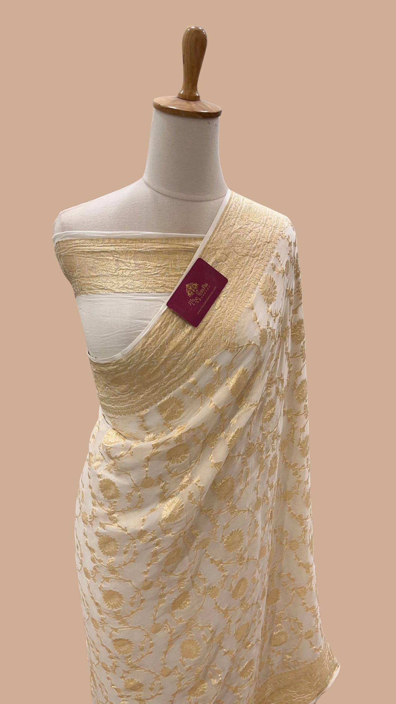 Khaddi Georgette Banarasi Saree - Water Zari