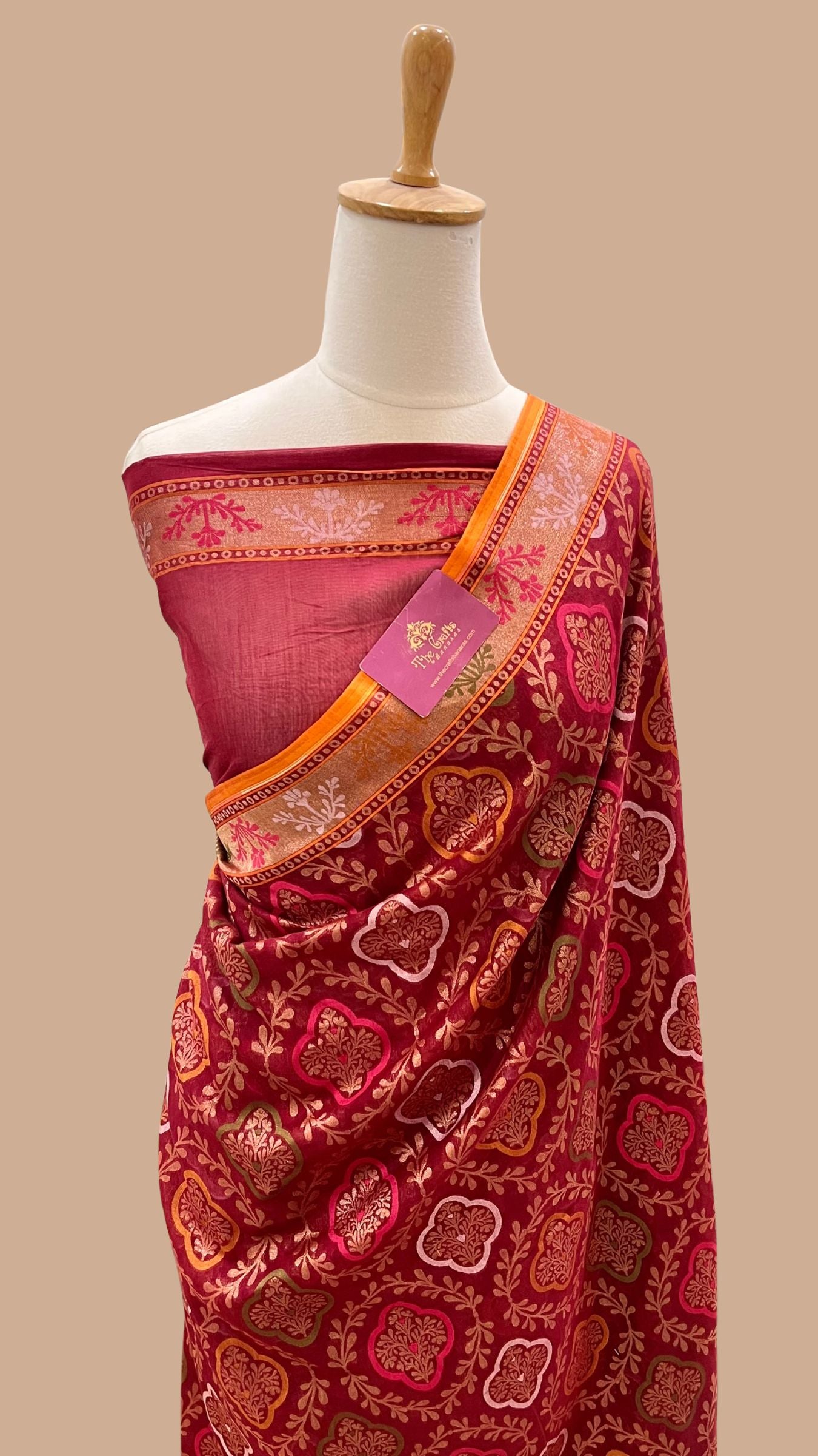Pure Ektara Cotton Jamdani Banarasi Saree - Tilfi
