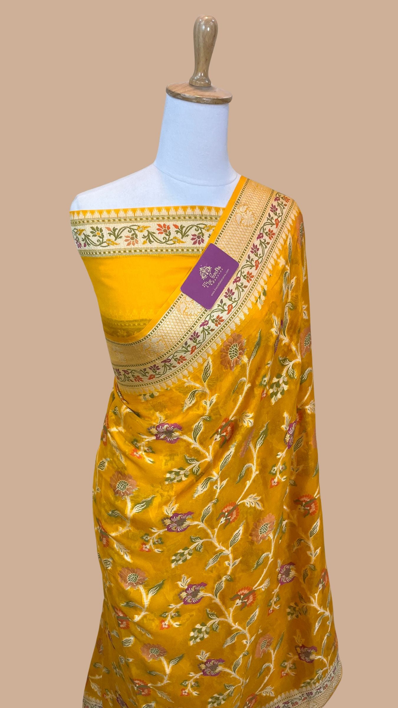 Pure Khaddi Chiffon Banarasi Saree