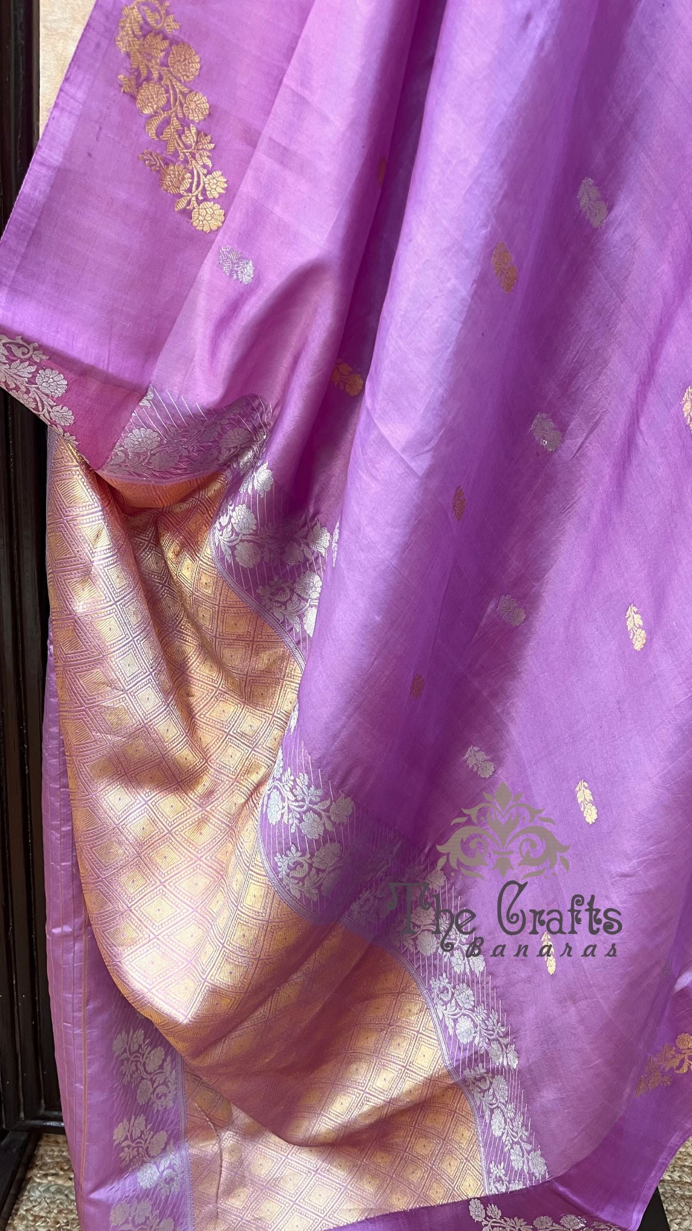 Pure  Mango Silk Handloom Banarasi Saree