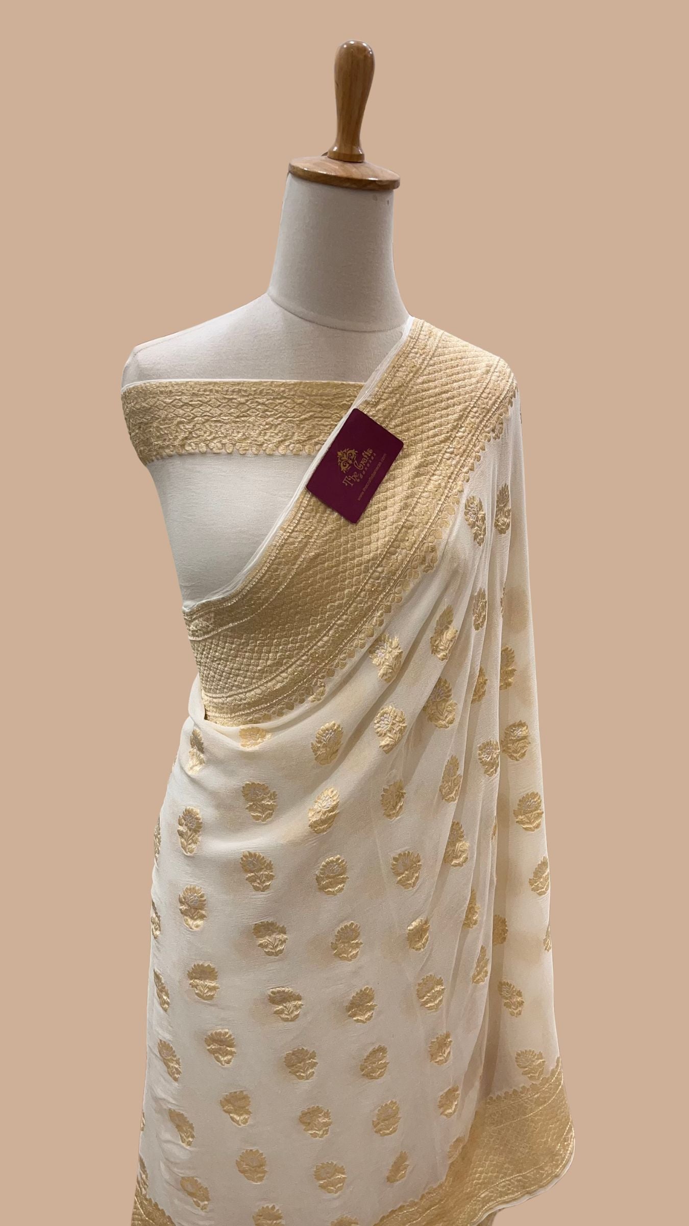 Khaddi Georgette Handloom Banarasi Saree