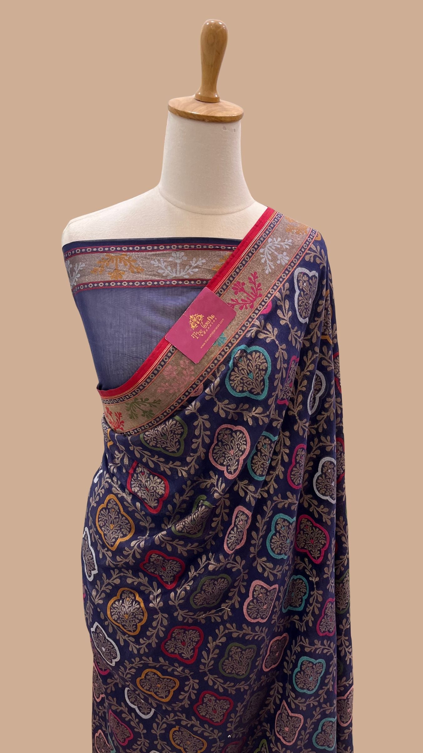 Pure Ektara Cotton Jamdani Banarasi Saree - Tilfi