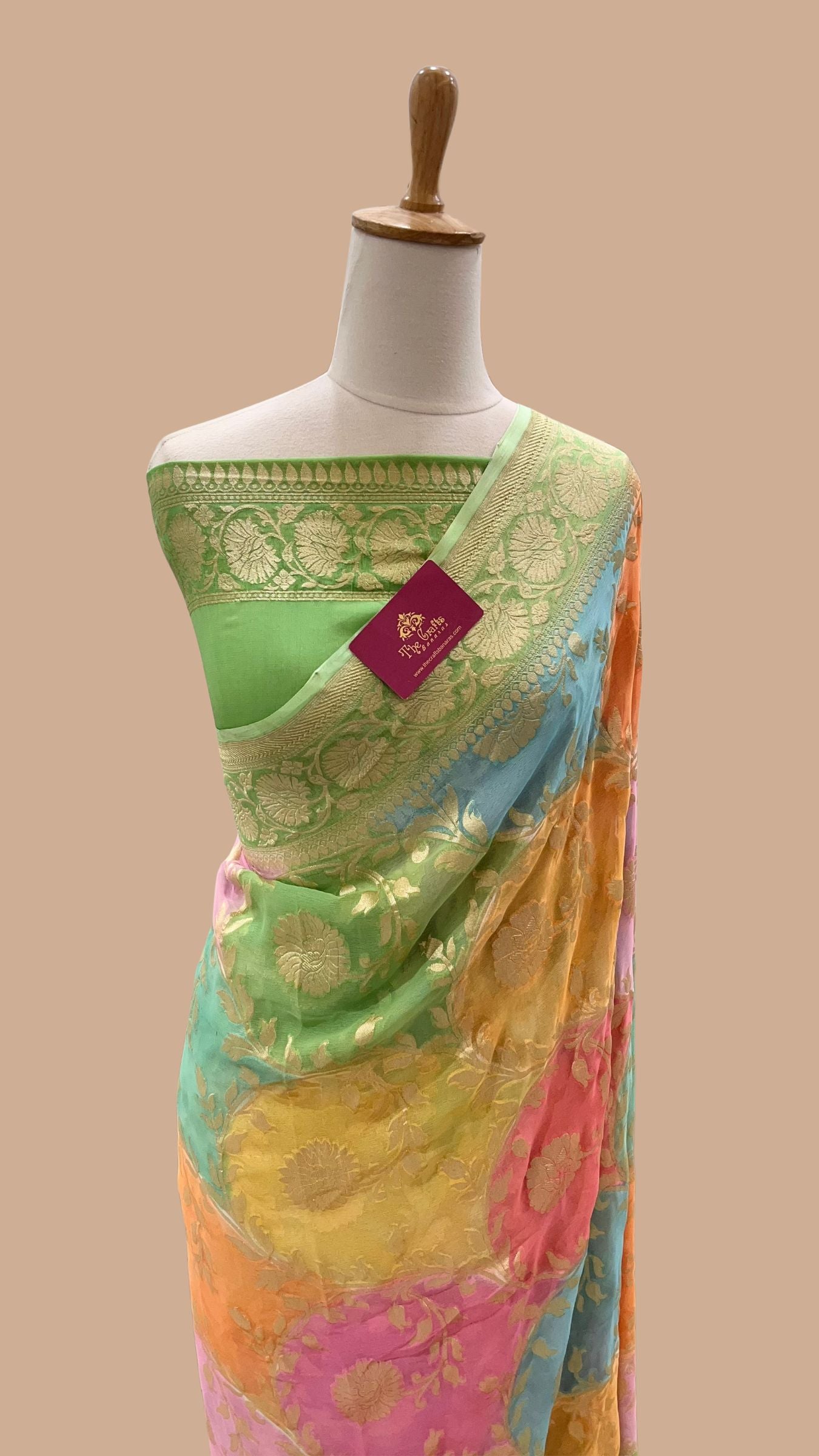 Khaddi Georgette Handloom Banarasi Saree