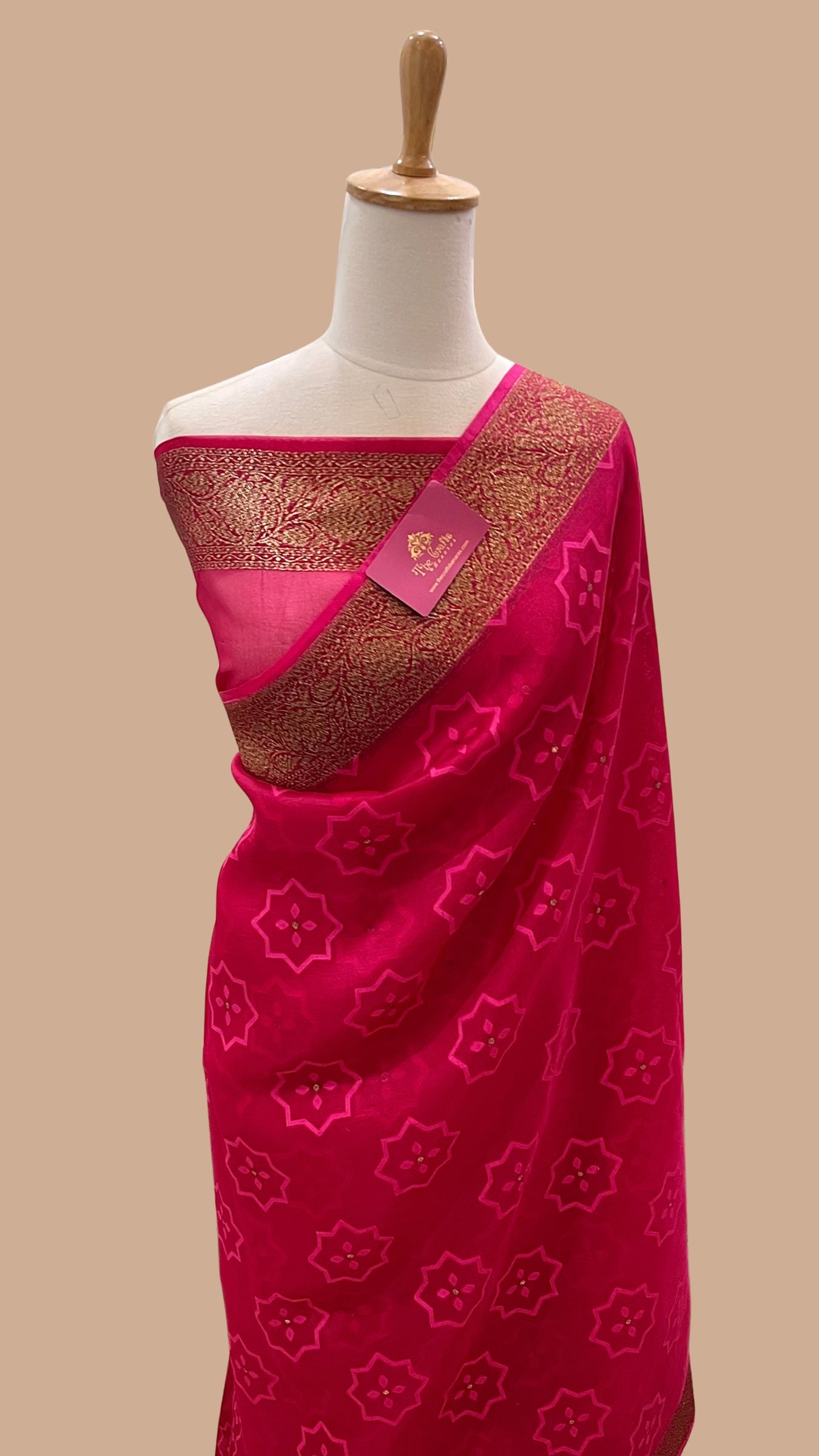 Pure Ektara Cotton Jamdani Banarasi Saree