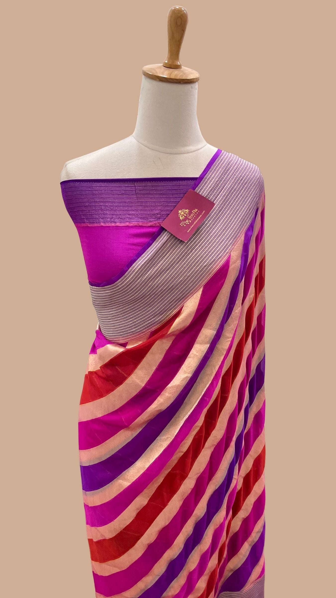 Khaddi Georgette Handloom Banarasi Saree