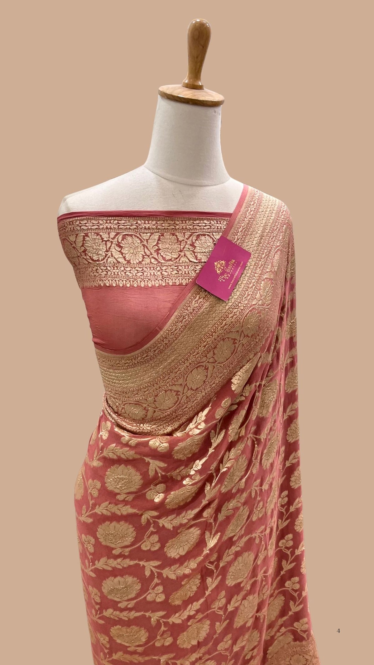 Khaddi Georgette Handloom Banarasi Saree