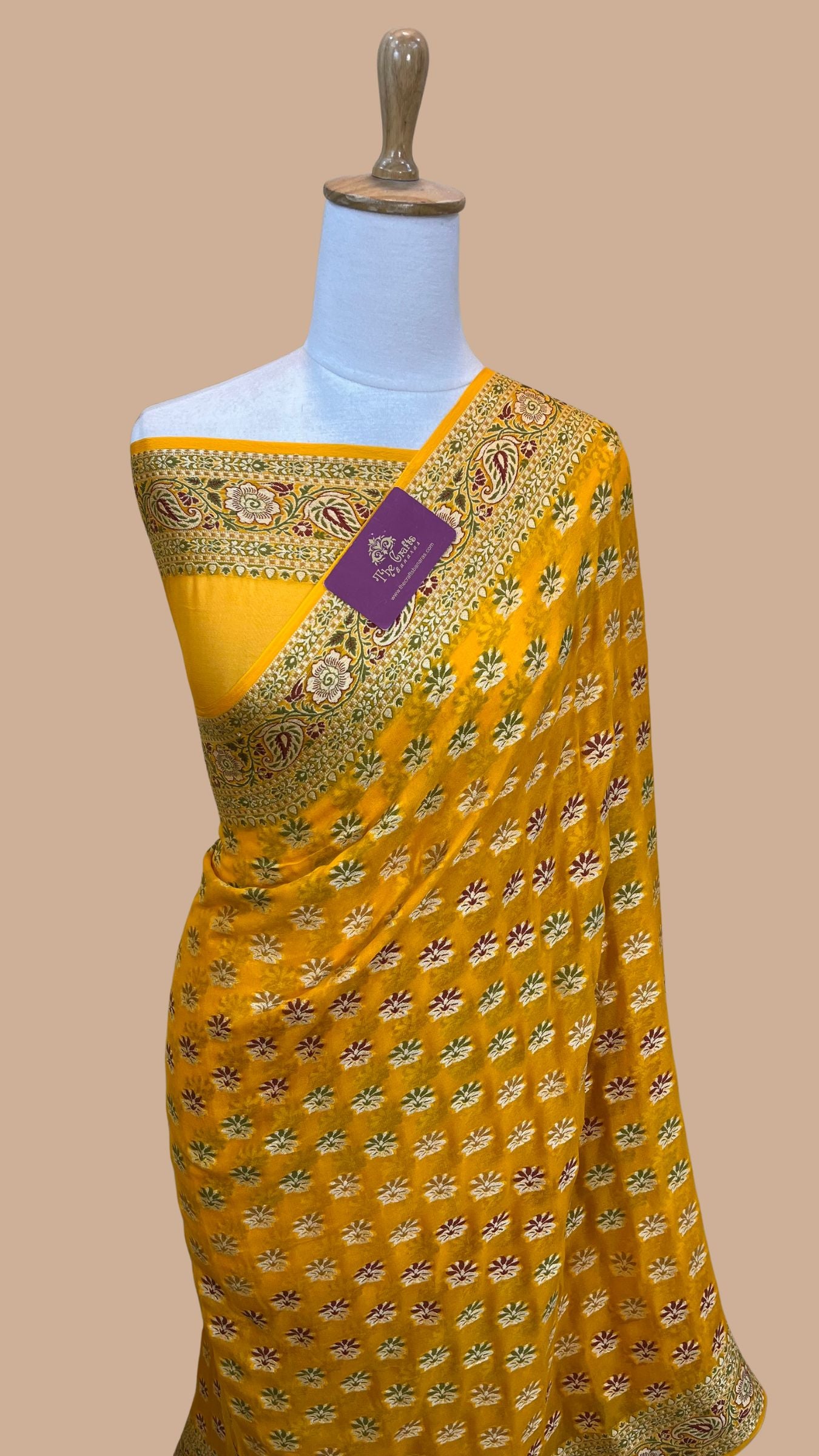 Pure Khaddi Chiffon Banarasi Saree