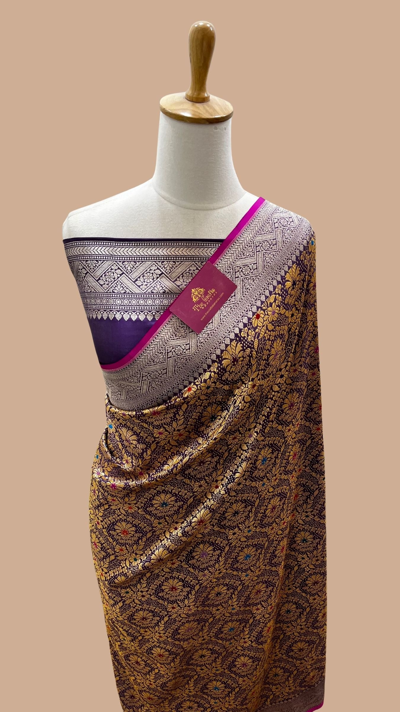 Pure Katan Silk Handloom Banarasi Saree - Kadhua Brocade Tilfi Meena