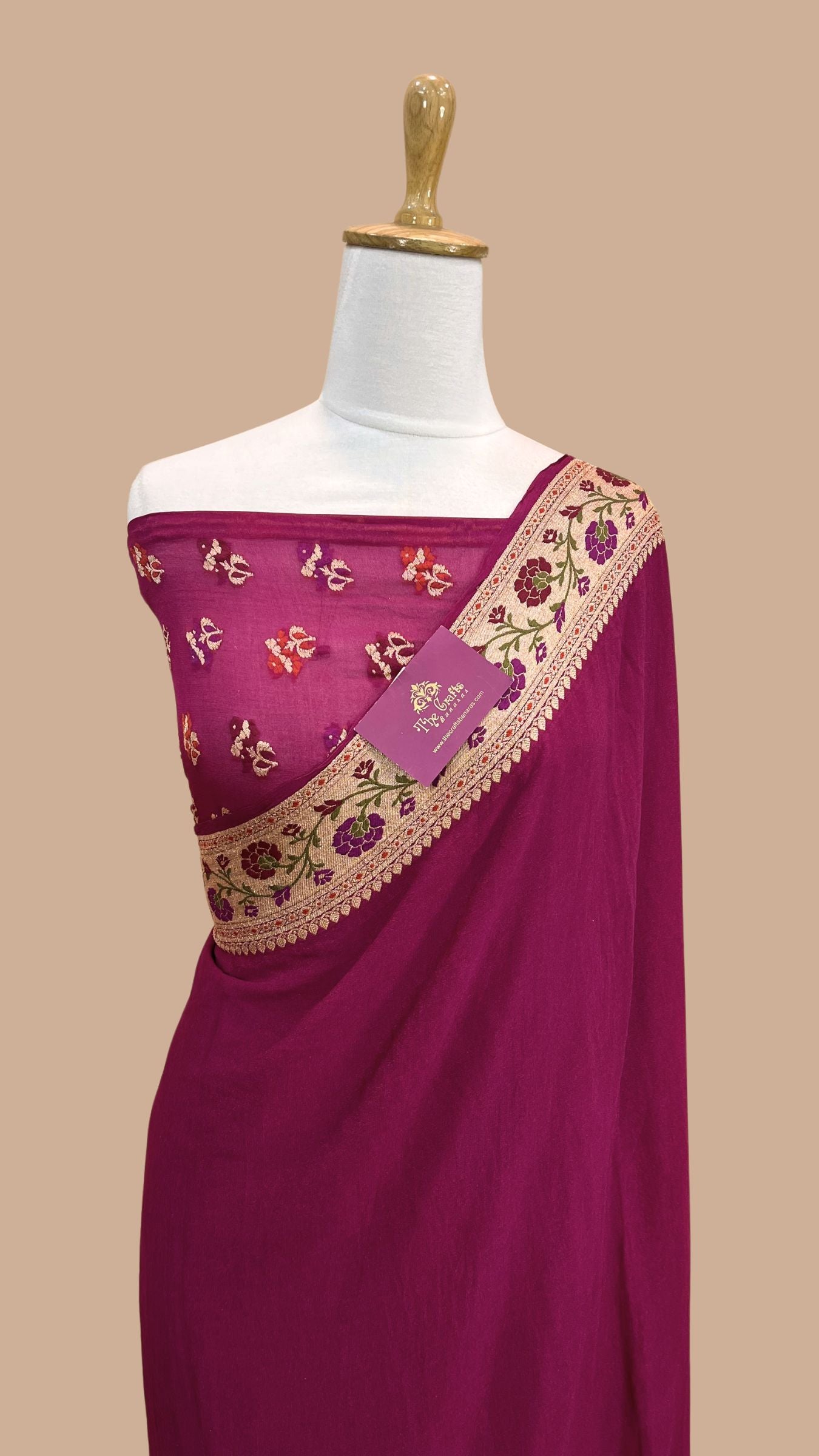 Pure Khaddi Chiffon Banarasi Saree